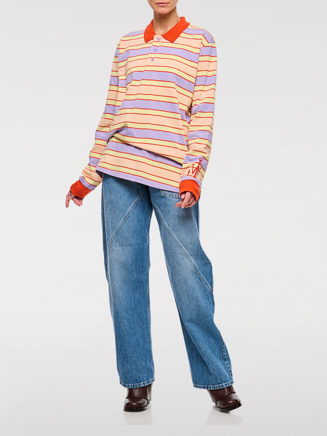 JW ANDERSON POLO: Polo JW Anderson in cotone a righe , Fantasia - Img 2