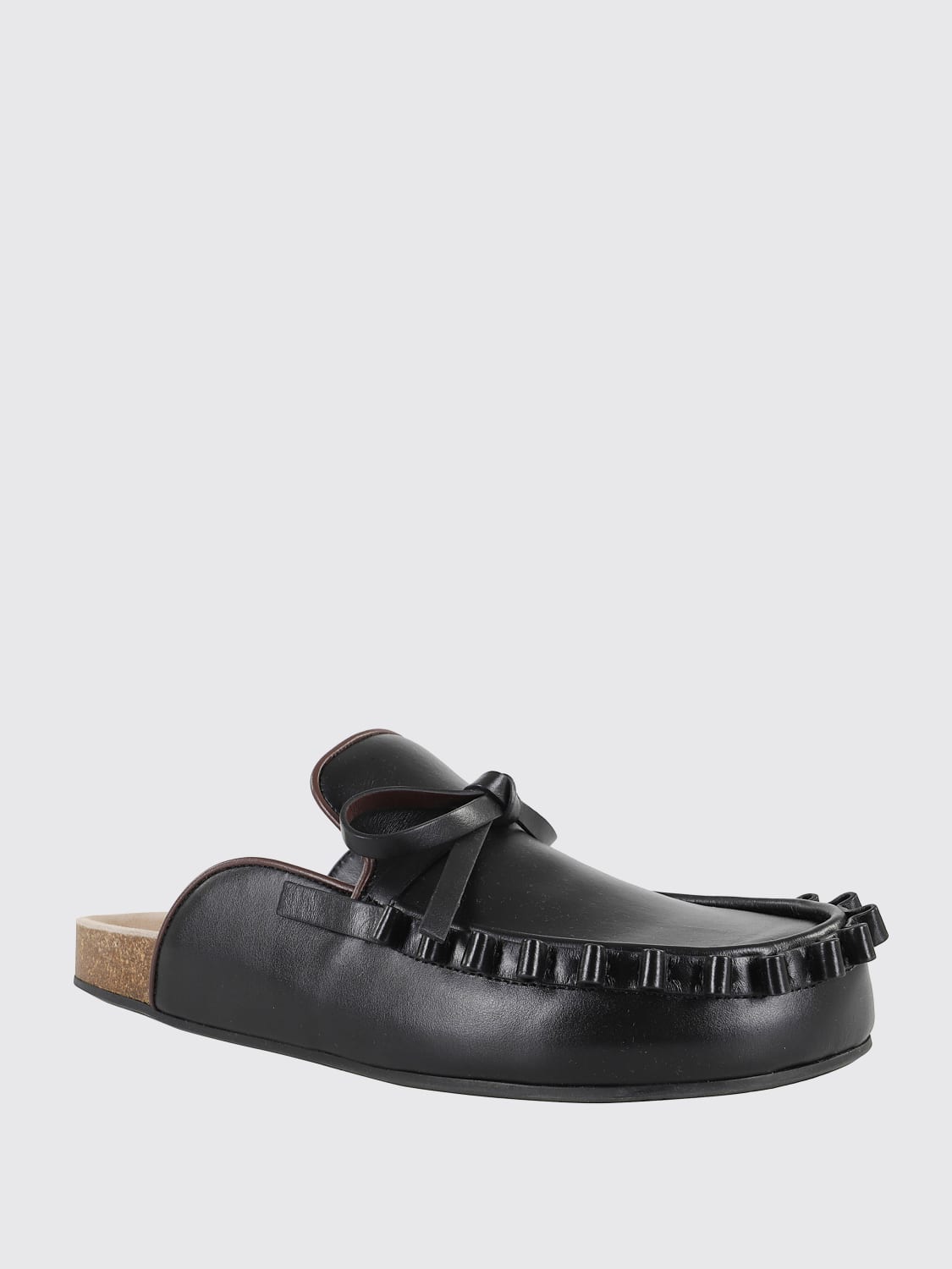 JW ANDERSON SCARPE: Sabot JW Anderson in pelle con fiocco , Nero - Img 2