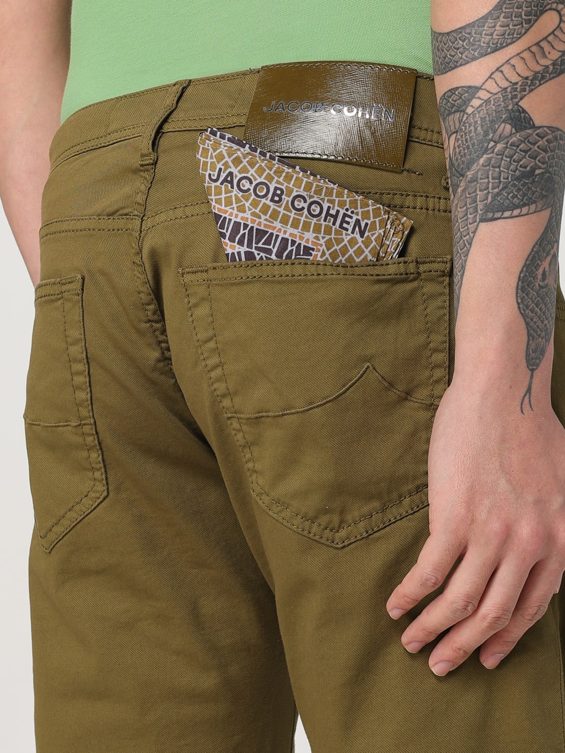 JACOB COHEN PANTS: Jacob Cohen stretch denim pants, Green - Img 3