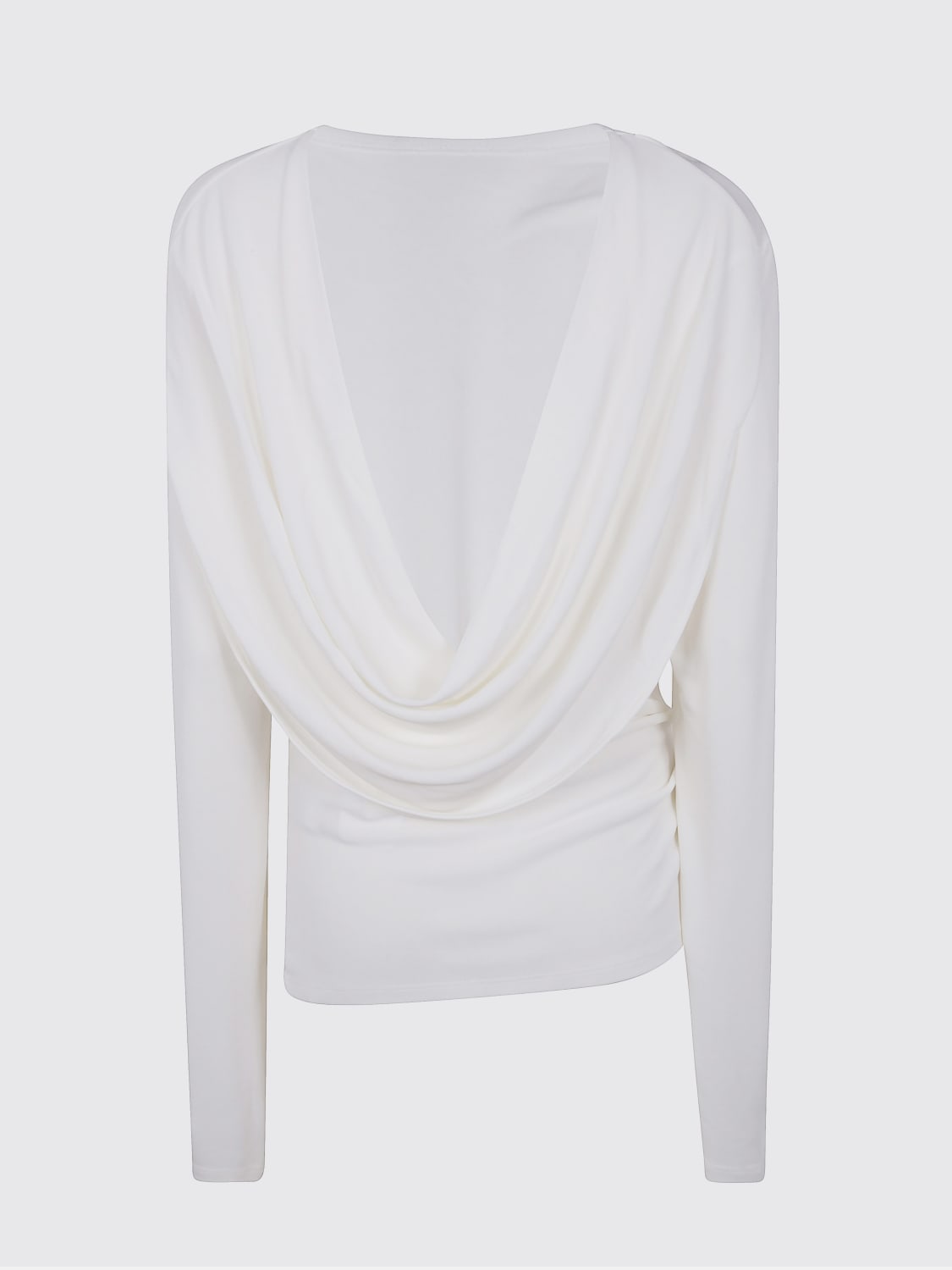 JACQUEMUS TOP: Top drappeggiato Jacquemus in misto viscosa , Bianco - Img 2