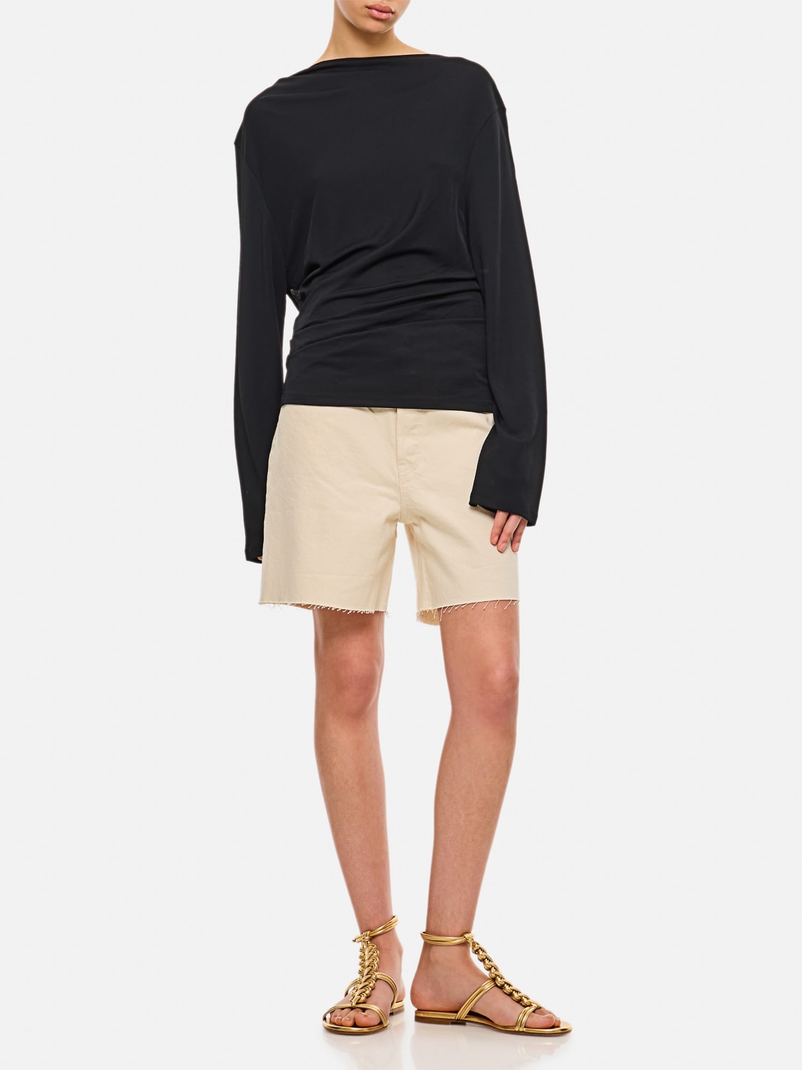 JACQUEMUS TOP: Top drappeggiato Jacquemus in misto viscosa , Nero - Img 2