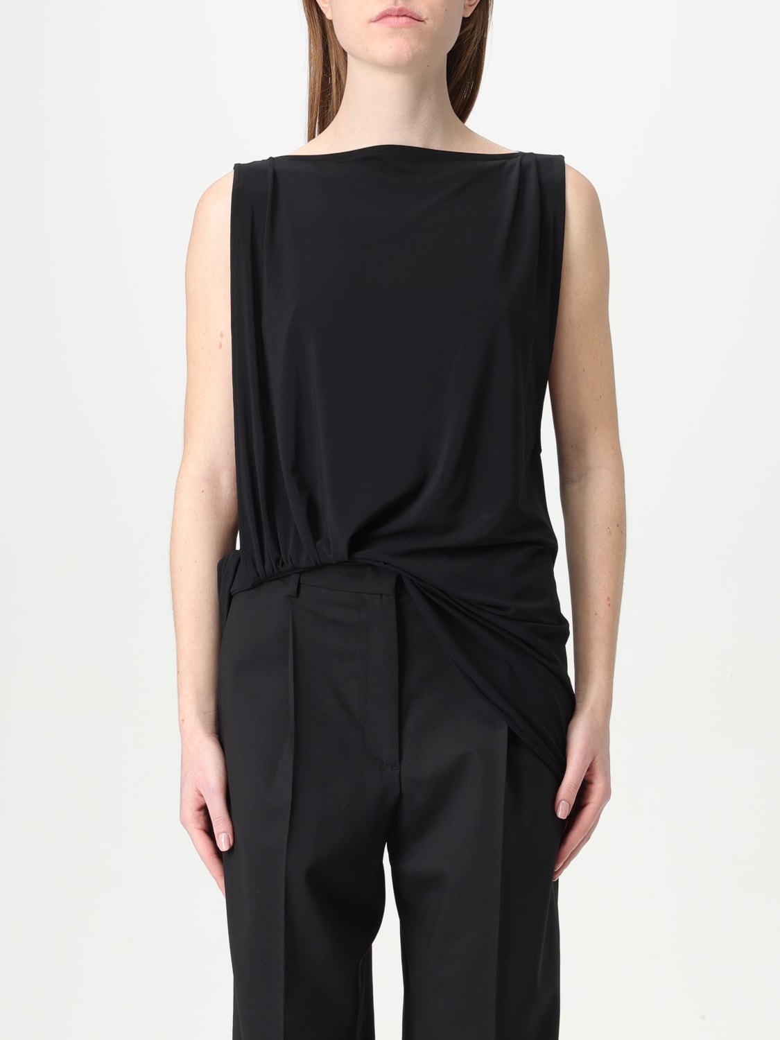 JACQUEMUS TOP: Top Le Haut Peplo Jacquemus in viscosa, Nero - Img 1