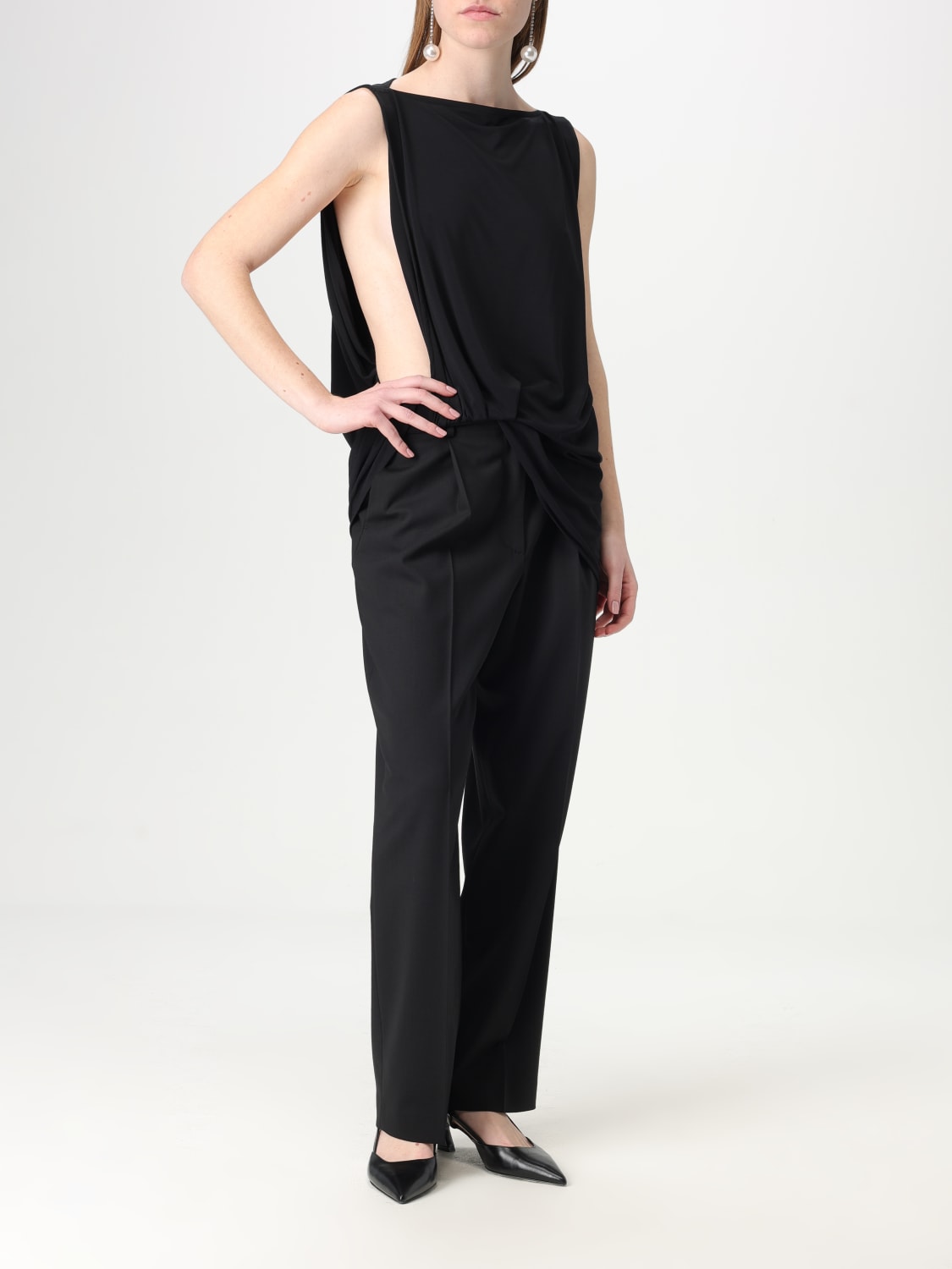 JACQUEMUS TOP: Top Le Haut Peplo Jacquemus in viscosa, Nero - Img 2