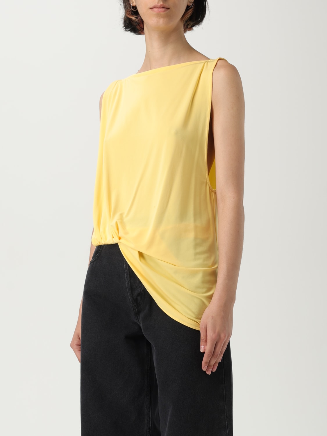 JACQUEMUS TOP: Top Le Haut Peplo Jacquemus in viscosa, Giallo - Img 4