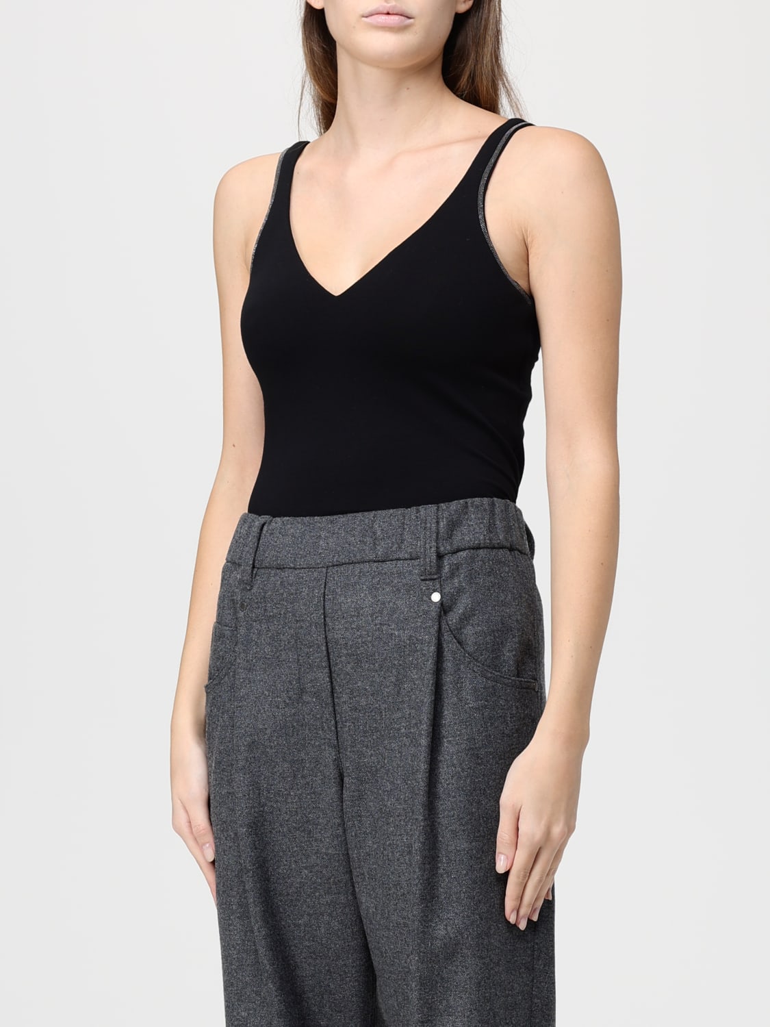 BRUNELLO CUCINELLI TOP: Top damen Brunello Cucinelli, Schwarz - Img 4