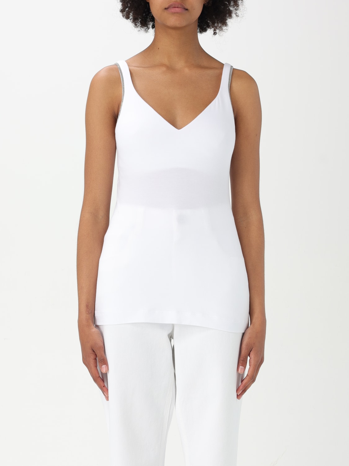 BRUNELLO CUCINELLI TOP: Top woman Brunello Cucinelli, White 1 - Img 1