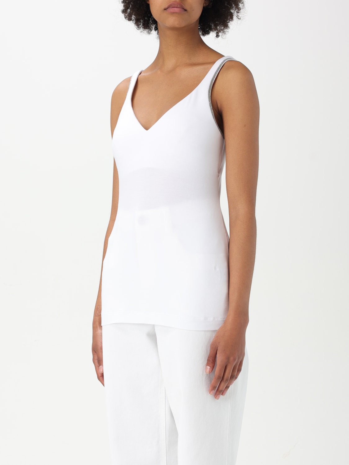 BRUNELLO CUCINELLI TOP: Top woman Brunello Cucinelli, White 1 - Img 3
