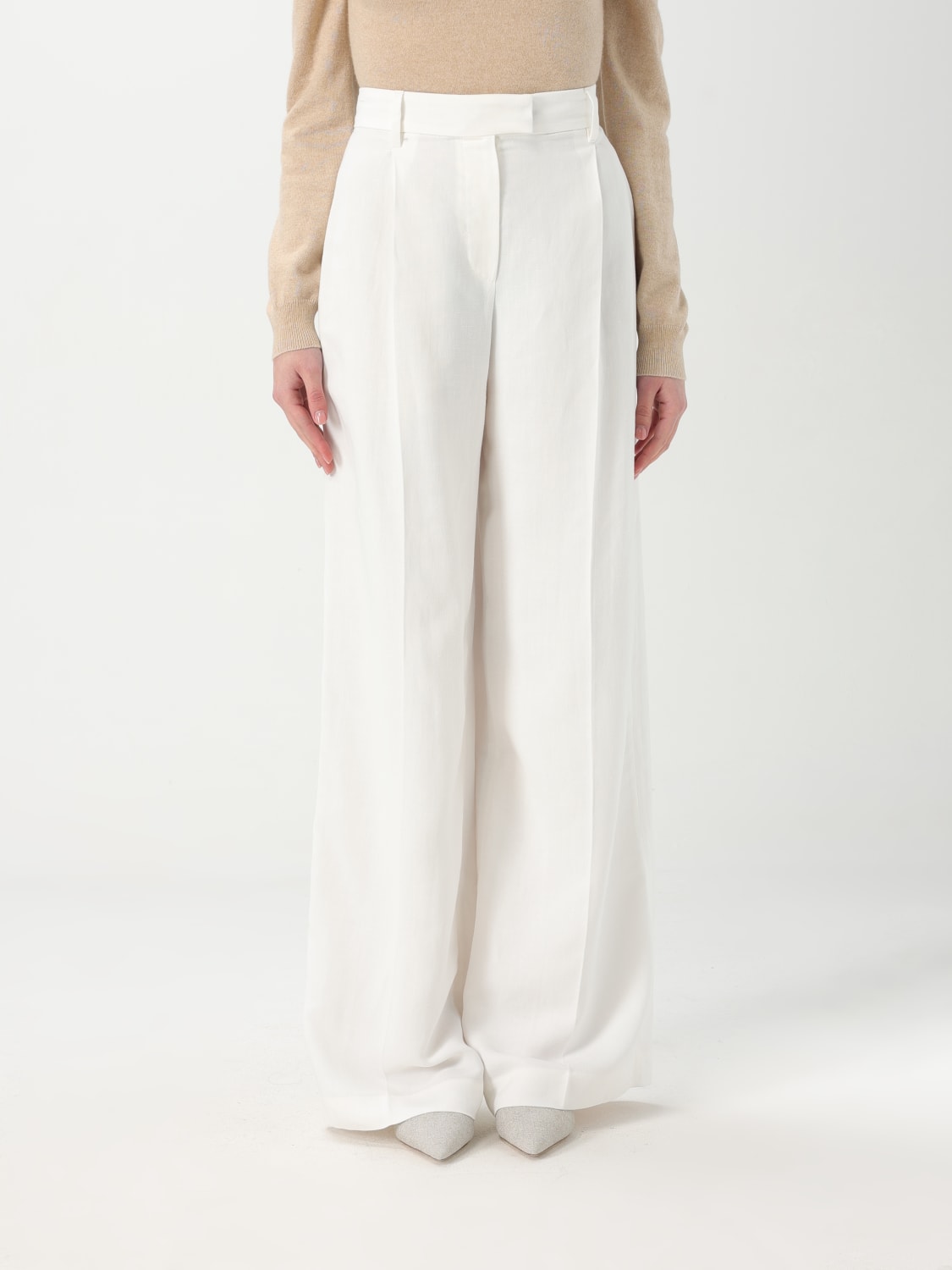 ボトムスその他 BRUNELLO CUCINELLI Woman Pants Natural MH126P8884 C600 BRUNELLO CUCINELLI: Pants woman - Natural | Brunello