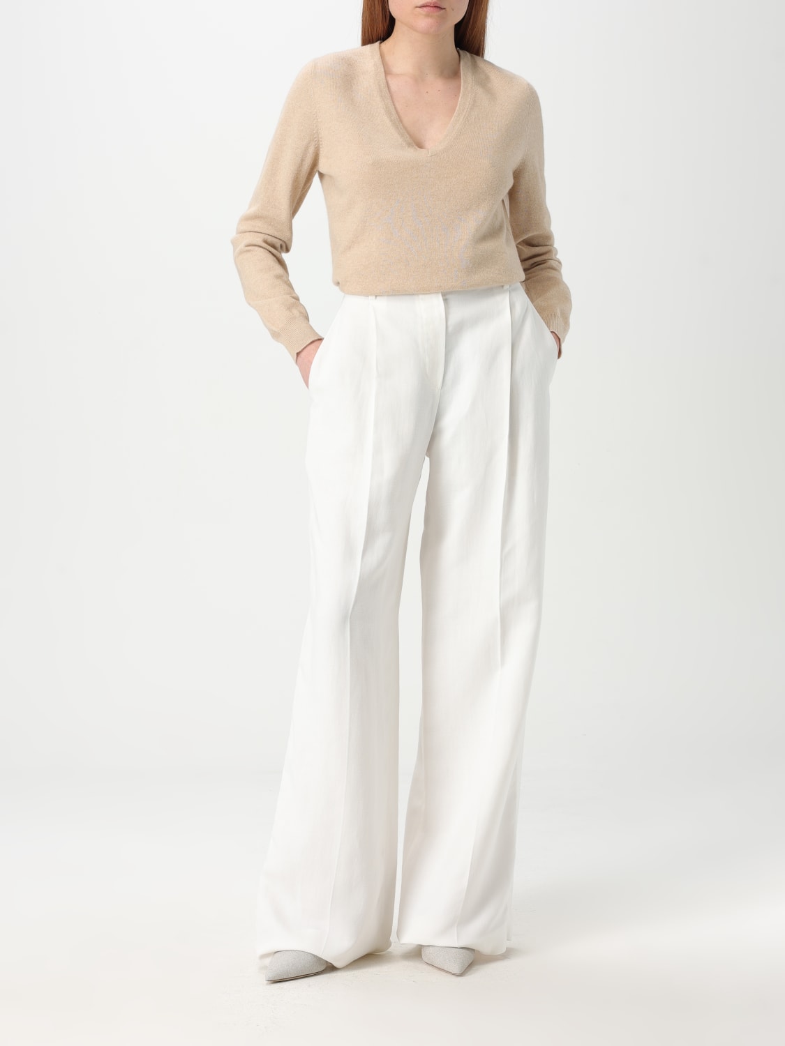 ボトムスその他 BRUNELLO CUCINELLI Woman Pants Natural MH126P8884 C600 BRUNELLO CUCINELLI: Pants woman - Natural | Brunello