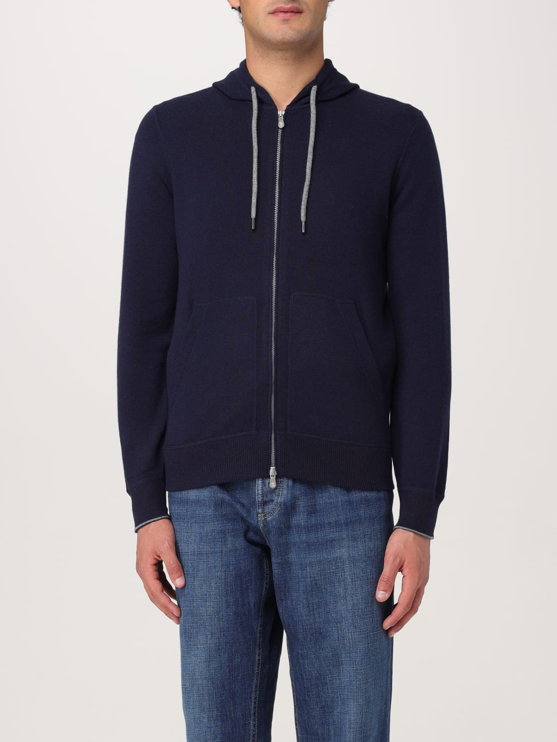 BRUNELLO CUCINELLI SWEATER: Sweater men Brunello Cucinelli, Blue - Img 1