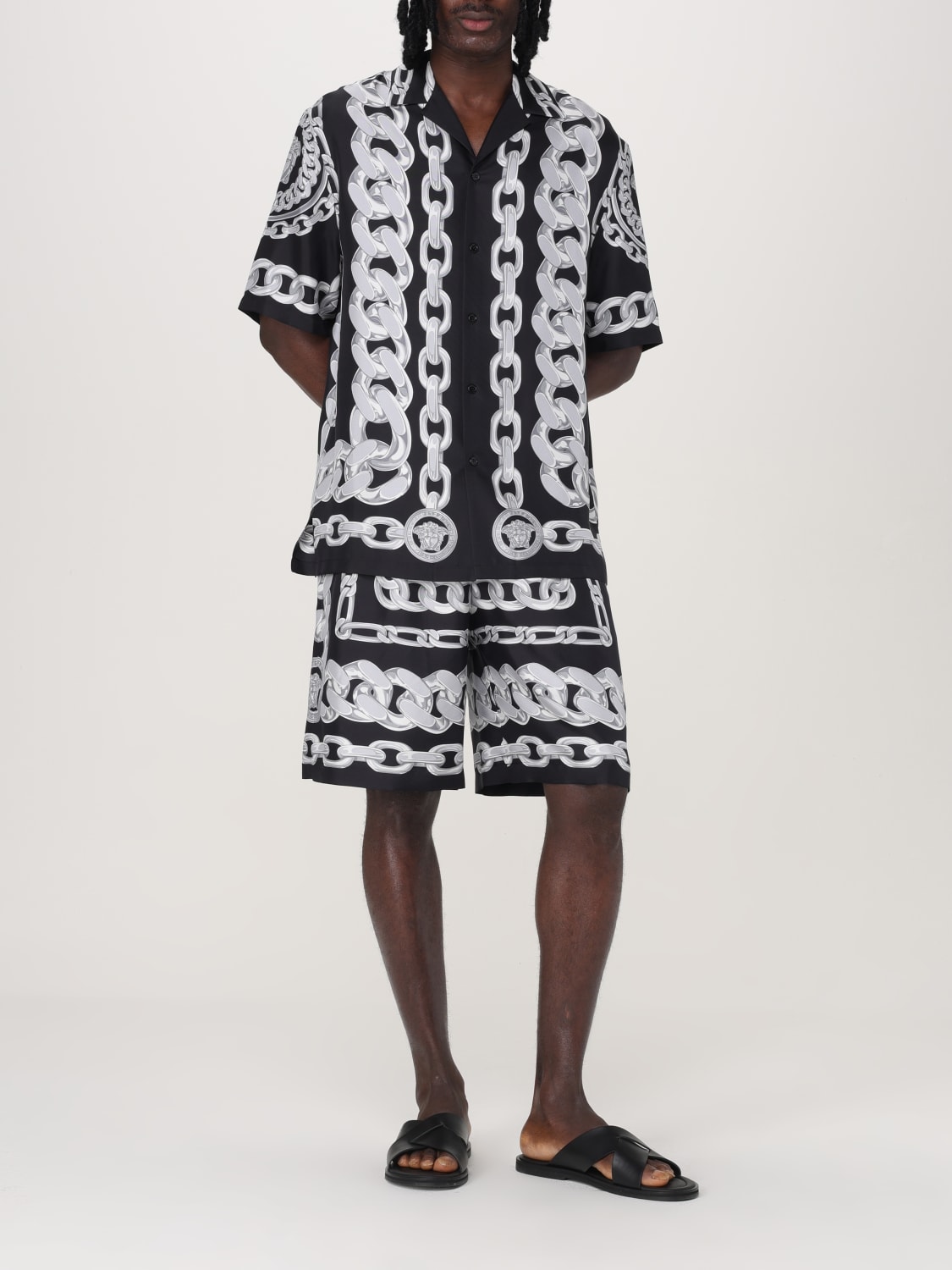 VERSACE 短裤: 短裤 男士 Versace, 黑色 - Img 2