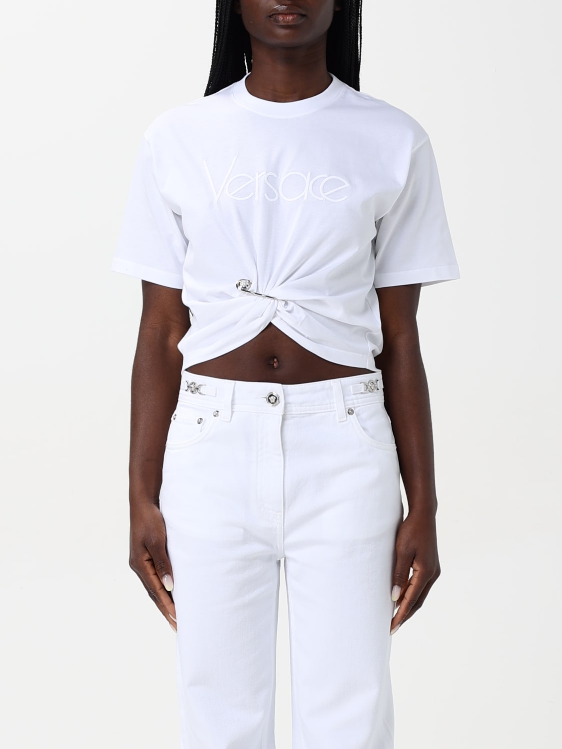 VERSACE T-SHIRT: T-shirt woman Versace, White - Img 1