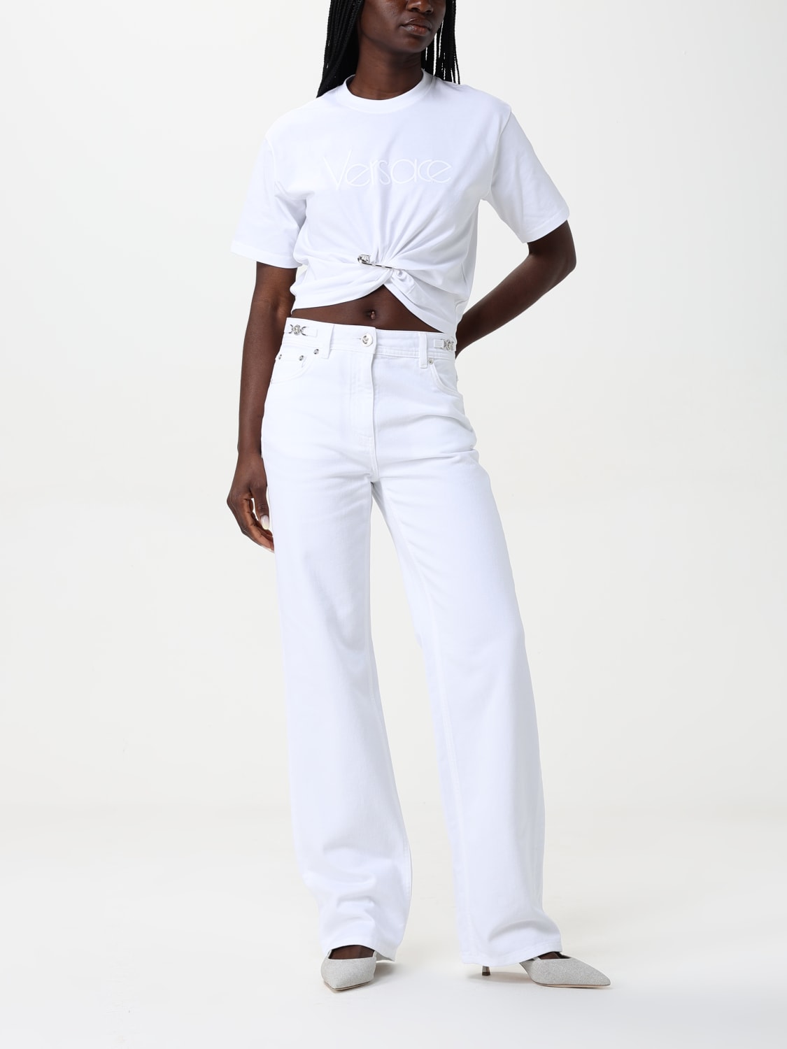 VERSACE T-SHIRT: T-shirt woman Versace, White - Img 2