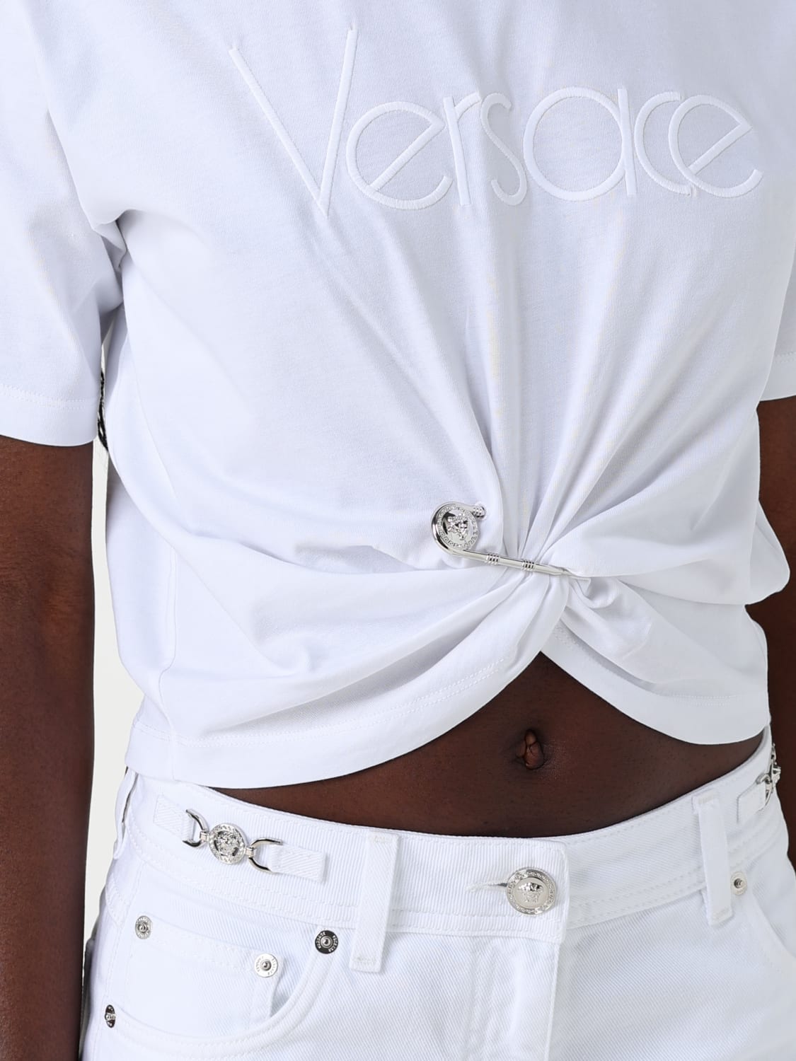 VERSACE T-SHIRT: T-shirt woman Versace, White - Img 5