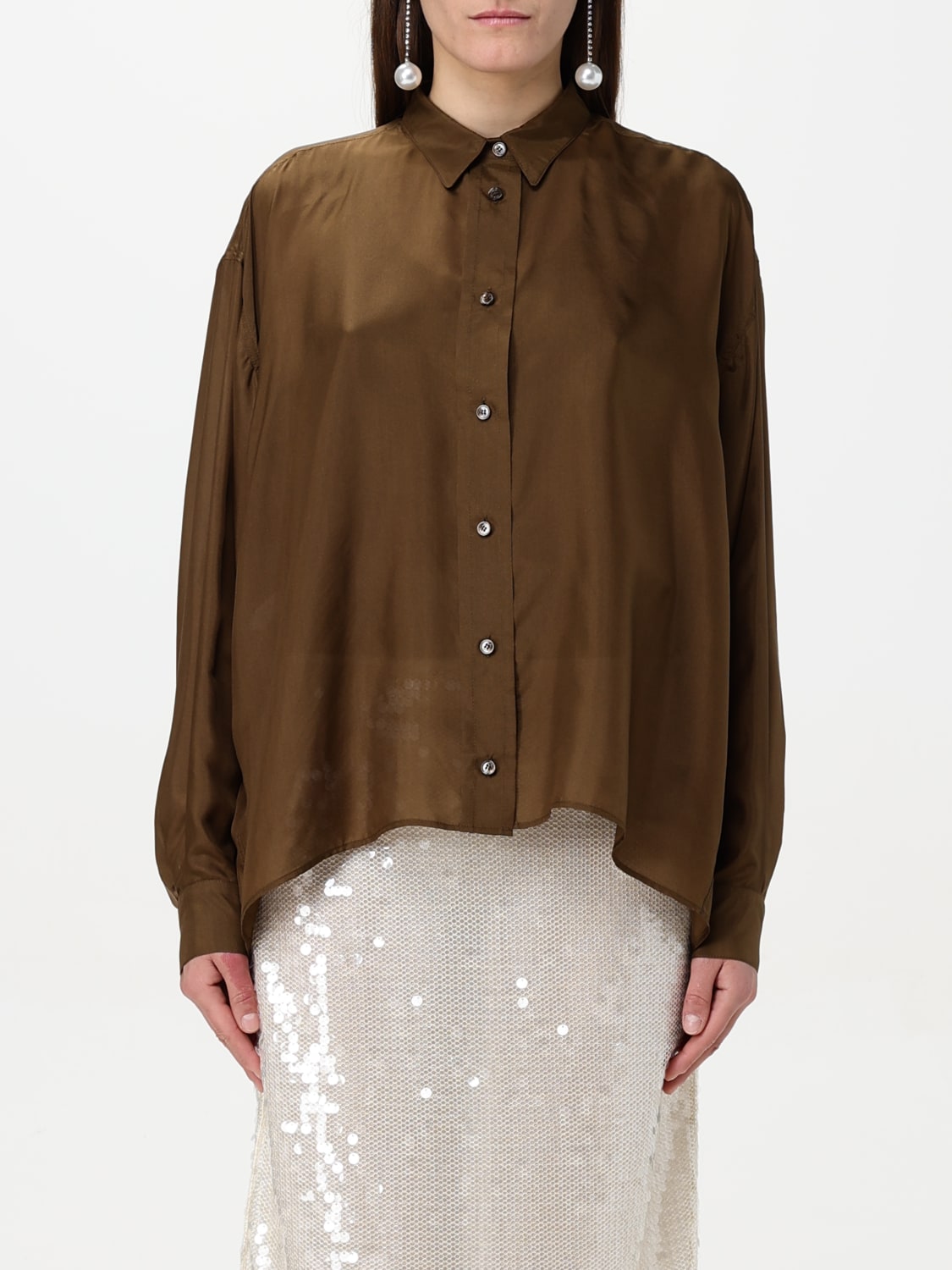 PHILOSOPHY DI LORENZO SERAFINI SHIRT: Shirt woman Philosophy Di Lorenzo Serafini, Brown - Img 1