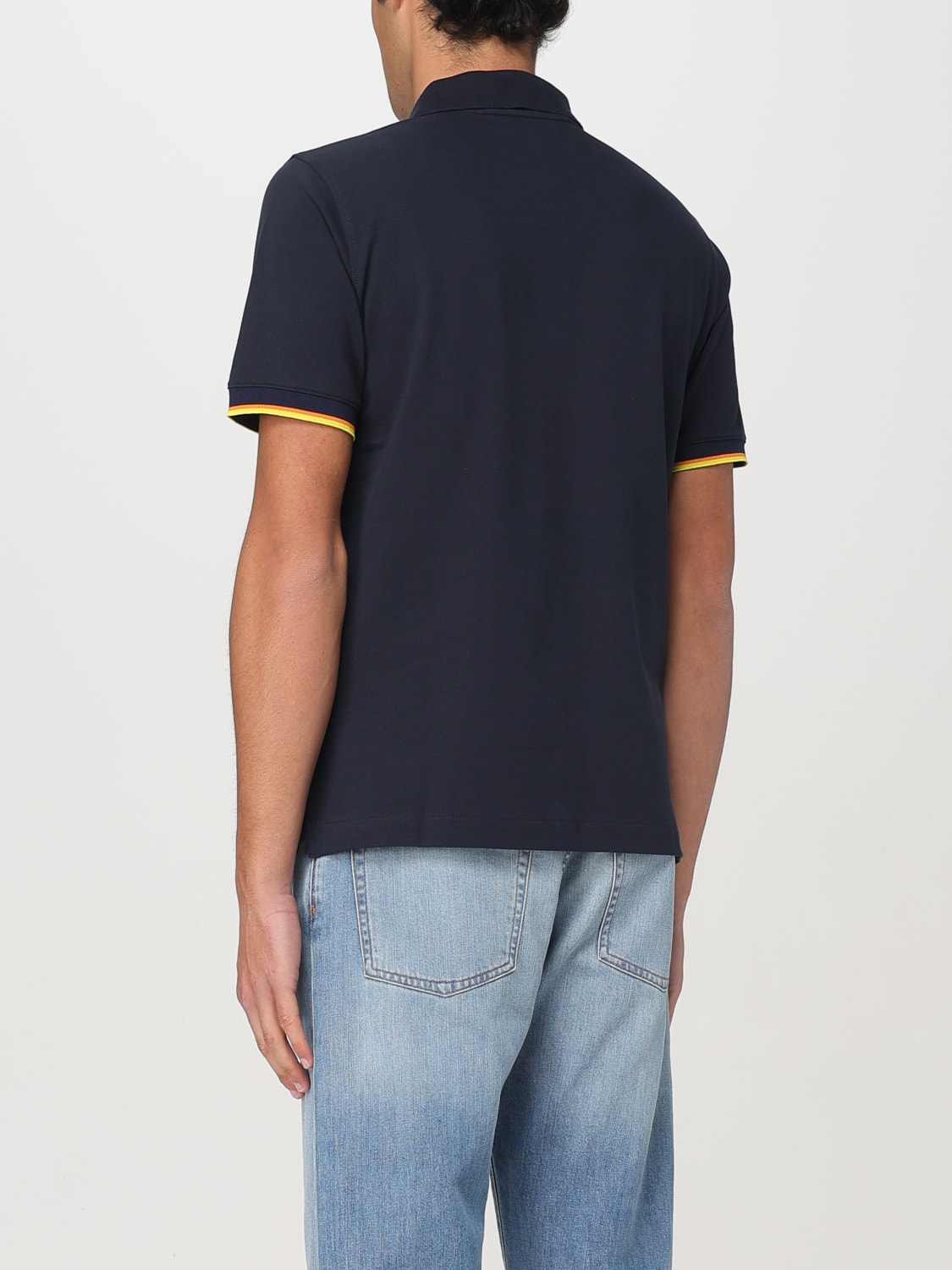 K-WAY POLO SHIRT: K-way basic cotton polo shirt with mini logo, Blue - Img 2