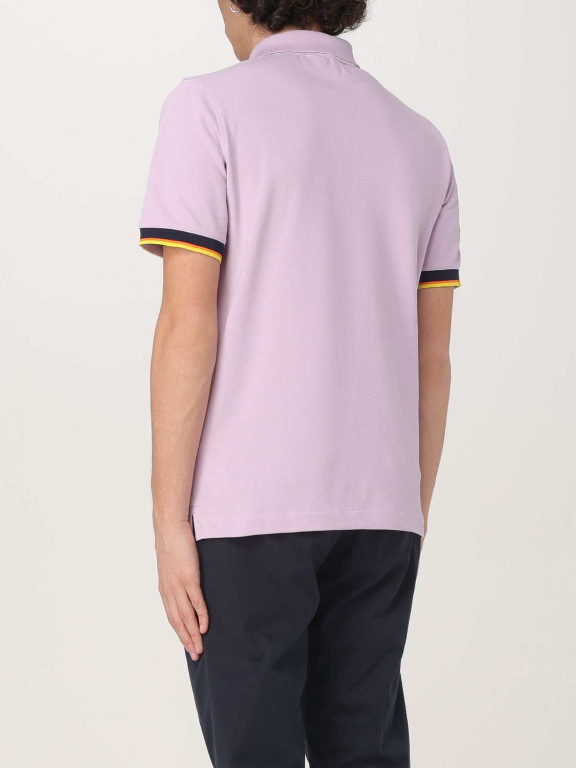 K-WAY POLO SHIRT: K-way basic cotton polo shirt with mini logo, Violet - Img 2
