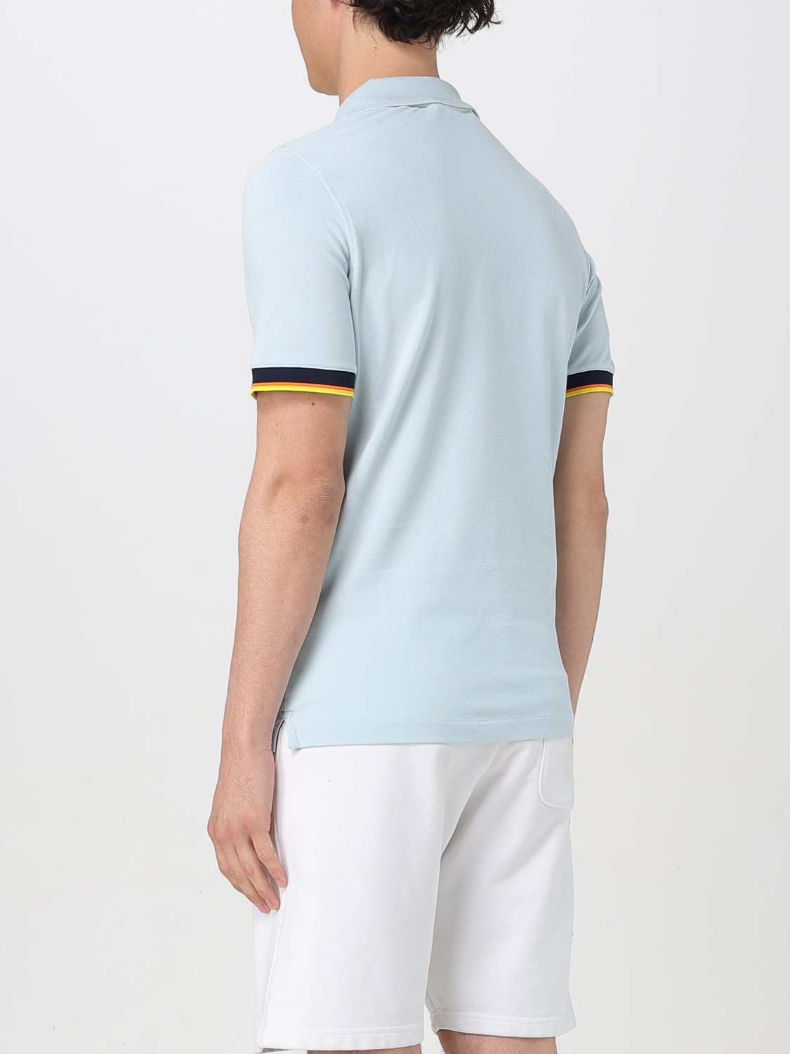 K-WAY POLO SHIRT: K-way basic cotton polo shirt with mini logo, Blue 2 - Img 2