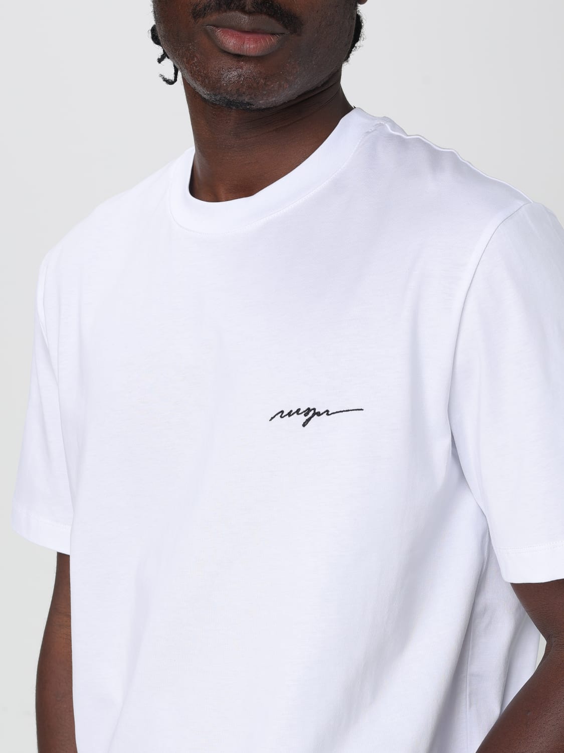 MSGM T-SHIRT: T-shirt in cotone con mini logo MSGM, Bianco - Img 3