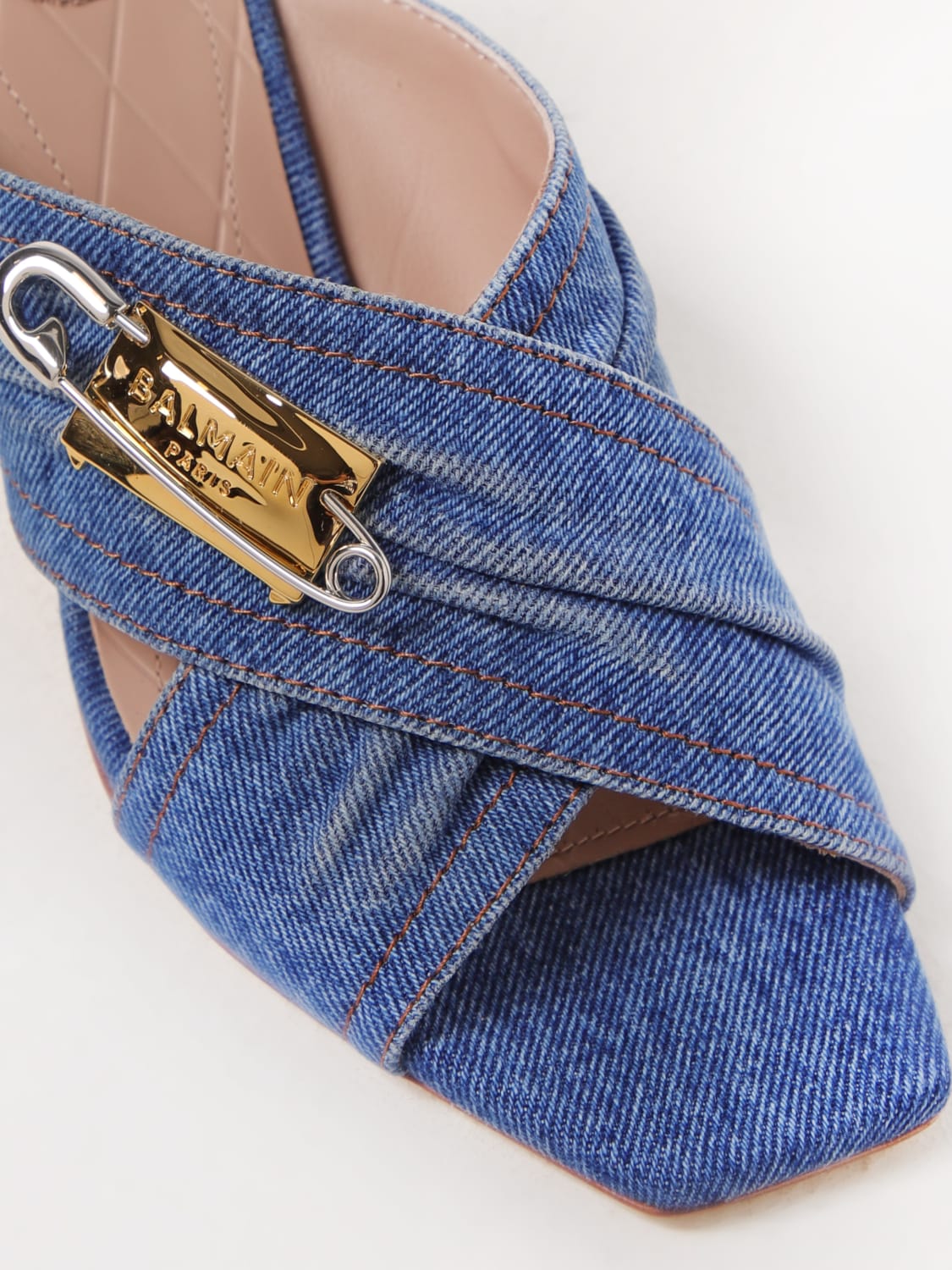 シューズ・サンダルその他 BALMAIN Woman Heeled sandals Blue EN1UR079TDMS 6EF BALMAIN: Shoes woman - Blue | Balmain heeled sandals