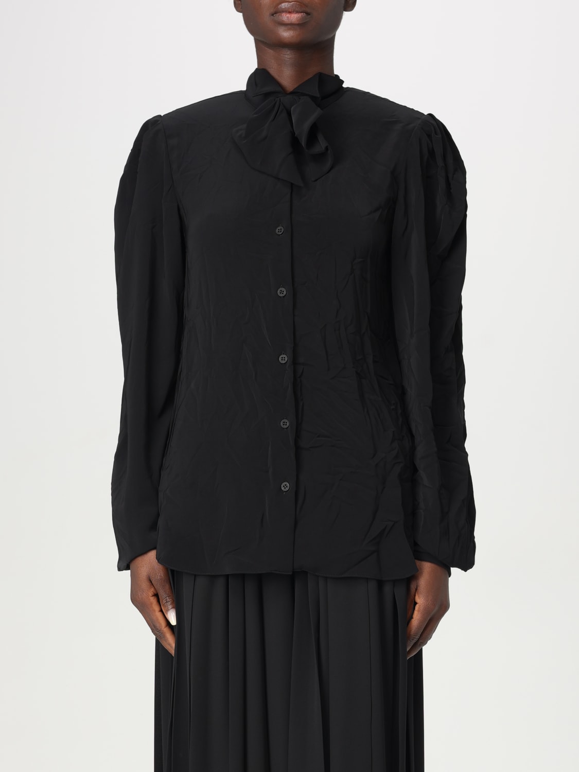 BALENCIAGA CAMICIA: Camicia Balenciaga in crêpe, Nero - Img 1