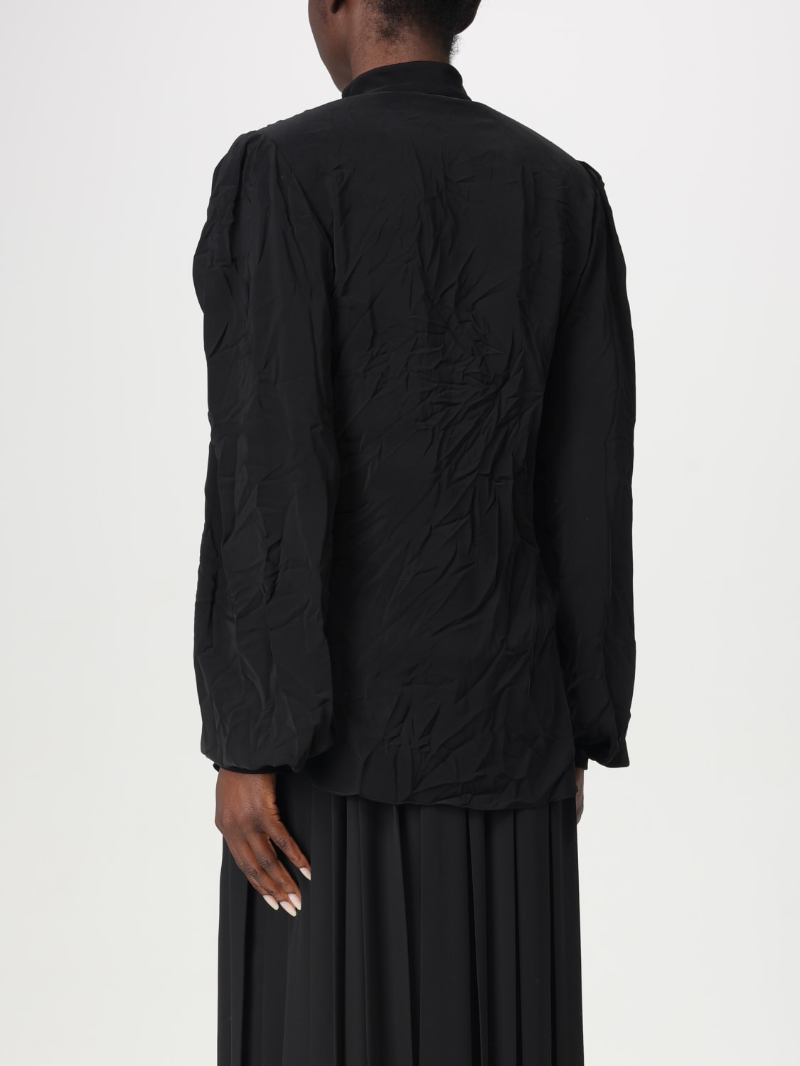 BALENCIAGA CAMICIA: Camicia Balenciaga in crêpe, Nero - Img 3