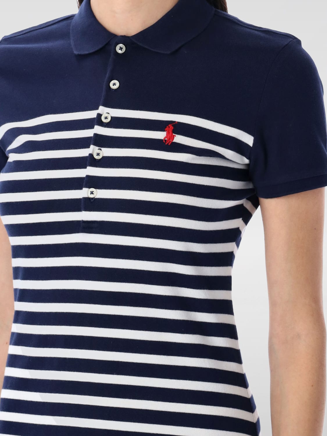 ワンピース POLO RALPH LAUREN Woman Dress White 211959122 001 Ralph Lauren Ralph Lauren Eyelet Embroidered Polo Dress