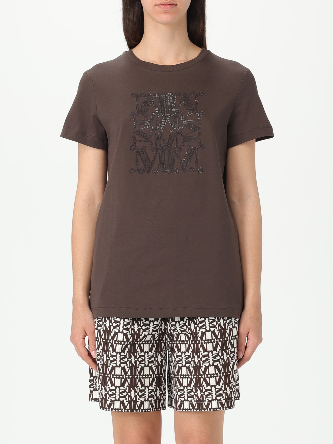 MAX MARA T-SHIRT: Top femme Max Mara, Marron - Img 1