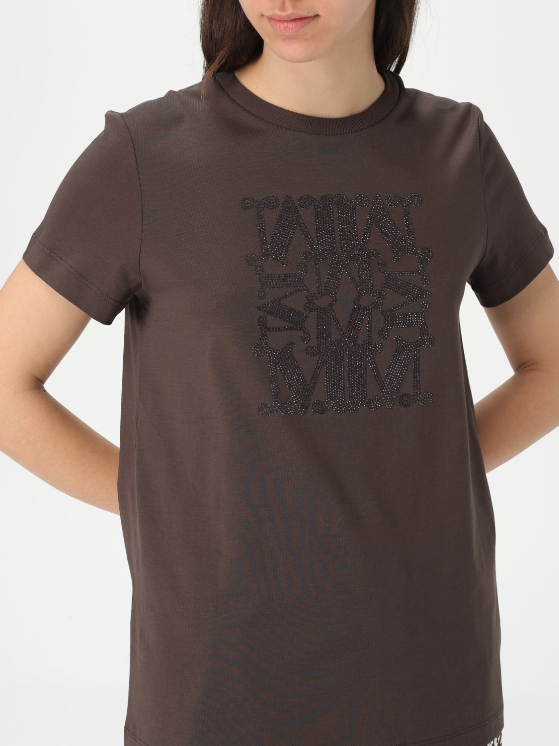 MAX MARA T-SHIRT: Top femme Max Mara, Marron - Img 4