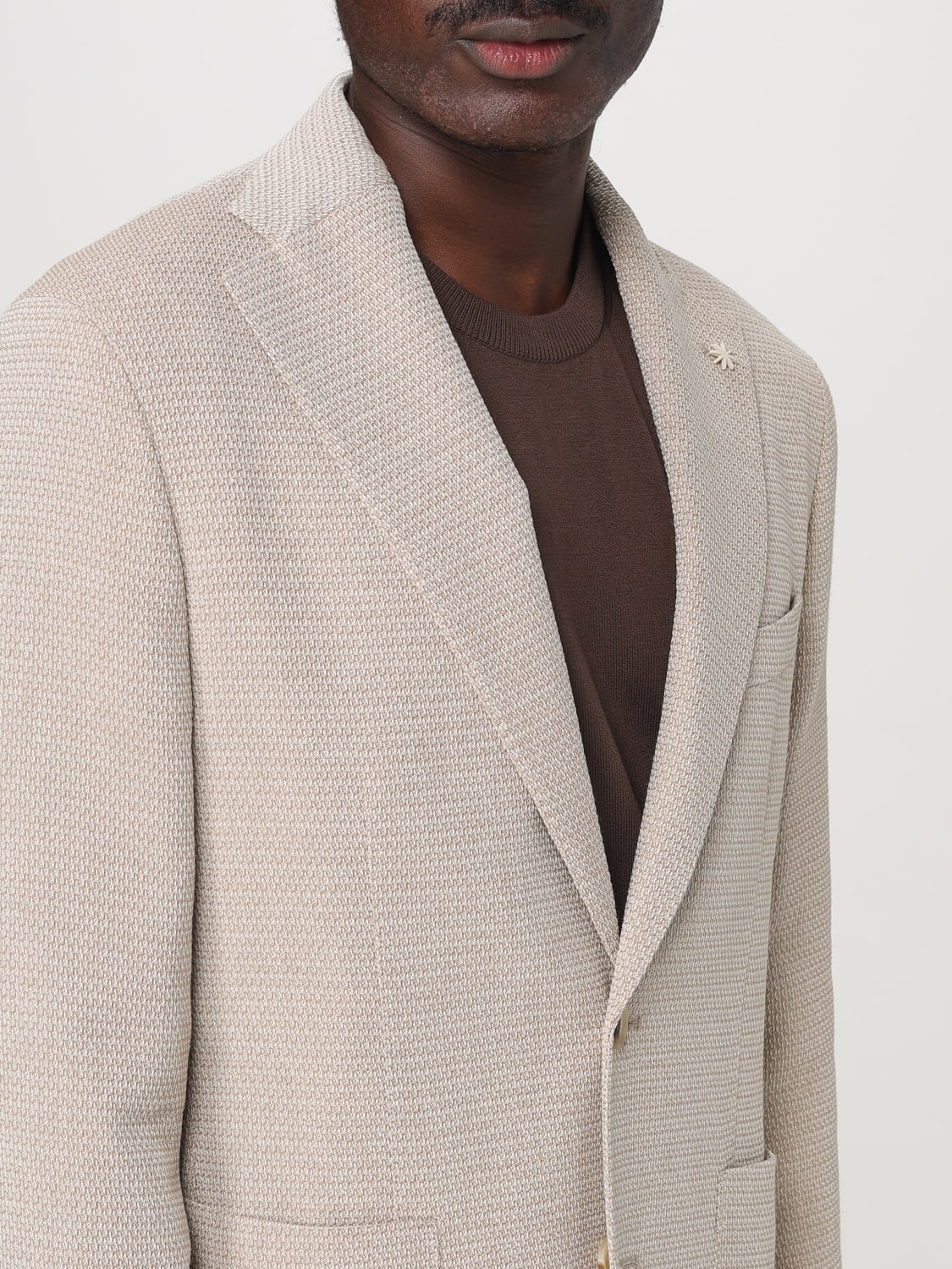 MANUEL RITZ JACKET: Blazer men Manuel Ritz, Beige - Img 4