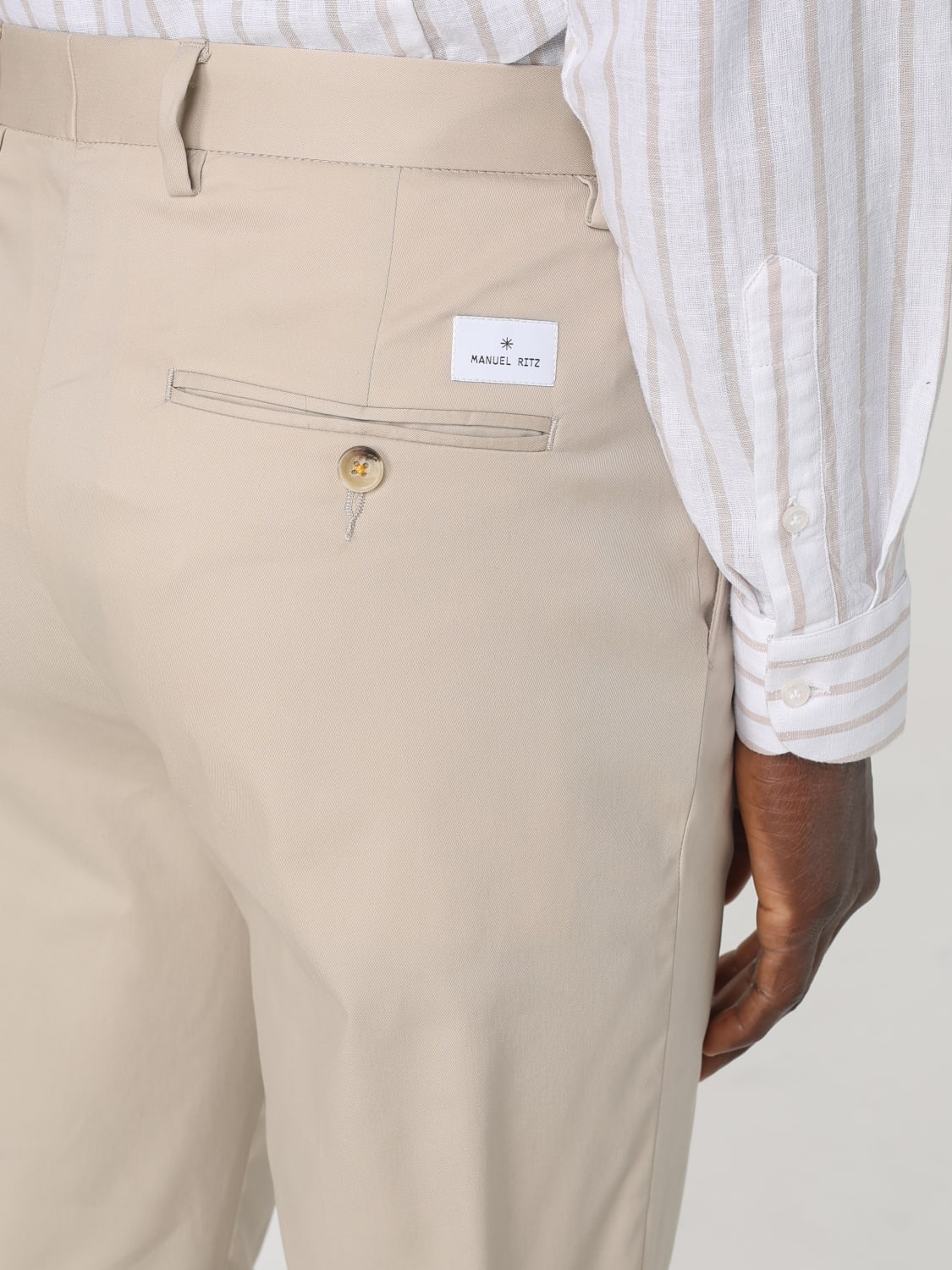 MANUEL RITZ PANTALONI: Pantalone Manuel Ritz in misto cotone , Beige - Img 3