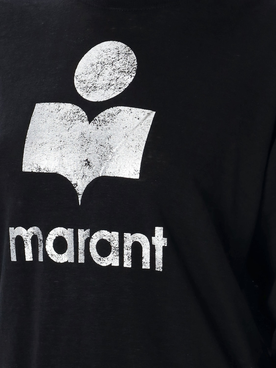 ISABEL MARANT ETOILE FELPA: Felpa a girocollo in lino Isabel Marant Etoile, Nero - Img 3