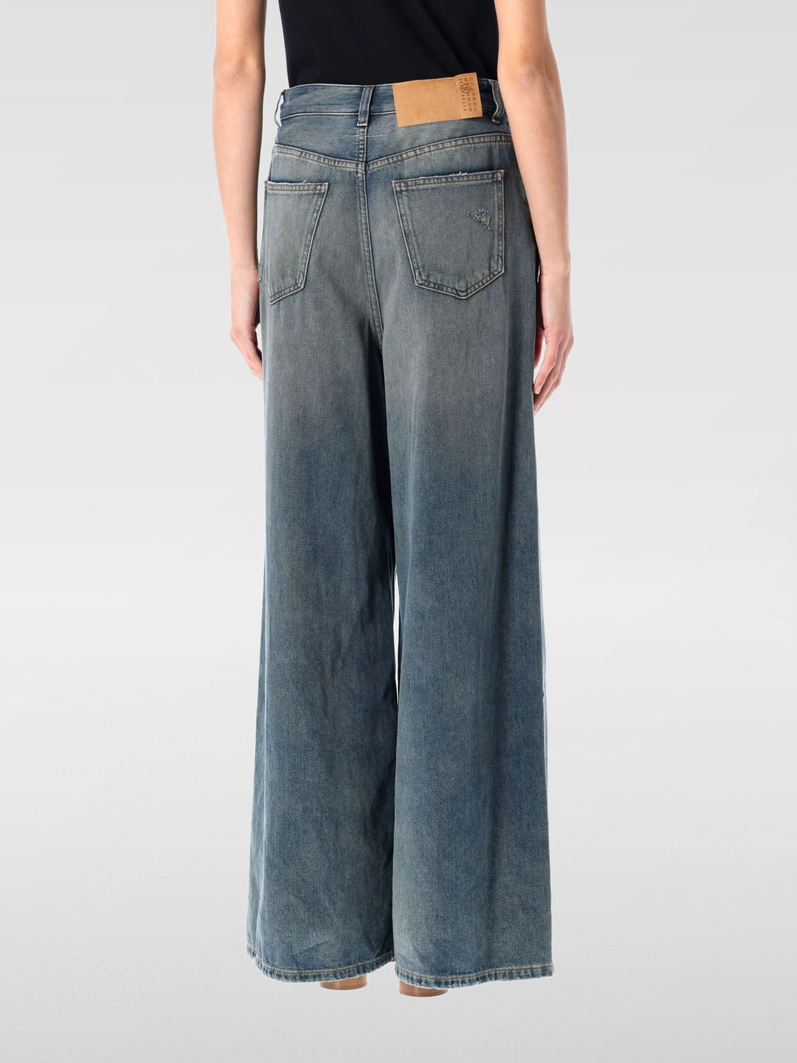 デニム・ジーパン MM6 MAISON MARGIELA Woman Jeans Gnawed Blue S52LA0246M30017 MM6 MAISON MARGIELA: Jeans woman - Gnawed Blue | Mm6 Maison