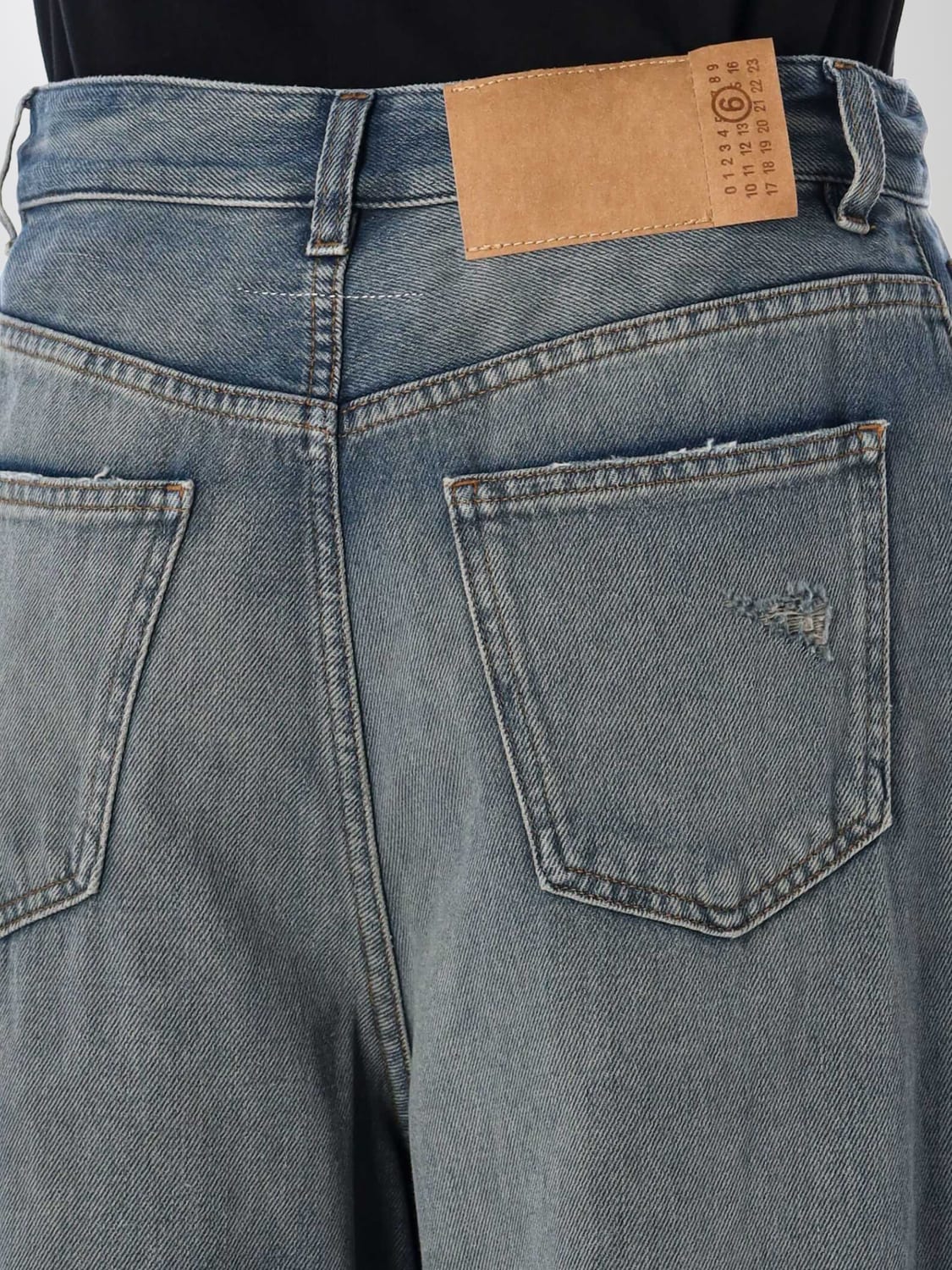 デニム・ジーパン MM6 MAISON MARGIELA Woman Jeans Gnawed Blue S52LA0246M30017 MM6 MAISON MARGIELA: Jeans woman - Gnawed Blue | Mm6 Maison