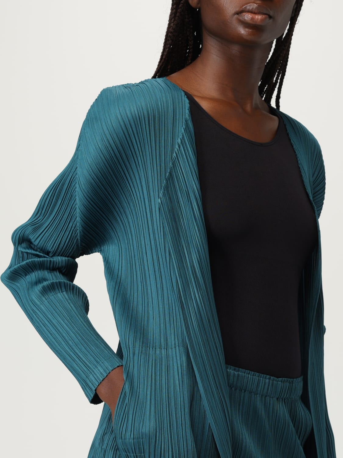 PLEATS PLEASE ISSEY MIYAKE 毛衣: 针织开衫 女士 Pleats Please Issey Miyake, 石油蓝 - Img 5