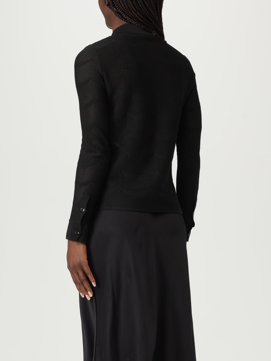 TOM FORD CAMICIA: Camicia in maglia traforata Tom Ford in seta e cotone, Nero - Img 3