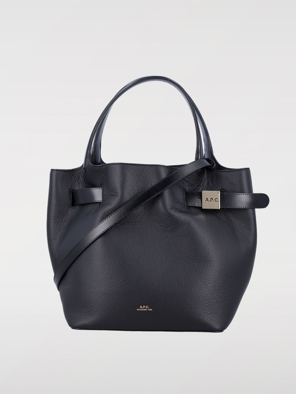 A.P.C. BORSA MINI: Borsa Daria A.P.C. in pelle a grana , Nero - Img 1