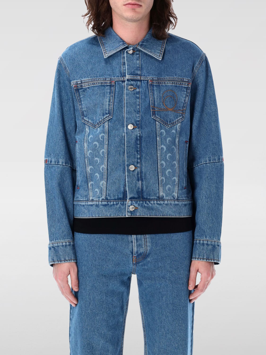 MARINE SERRE JACKET: Jacket men Marine Serre, Blue - Img 1