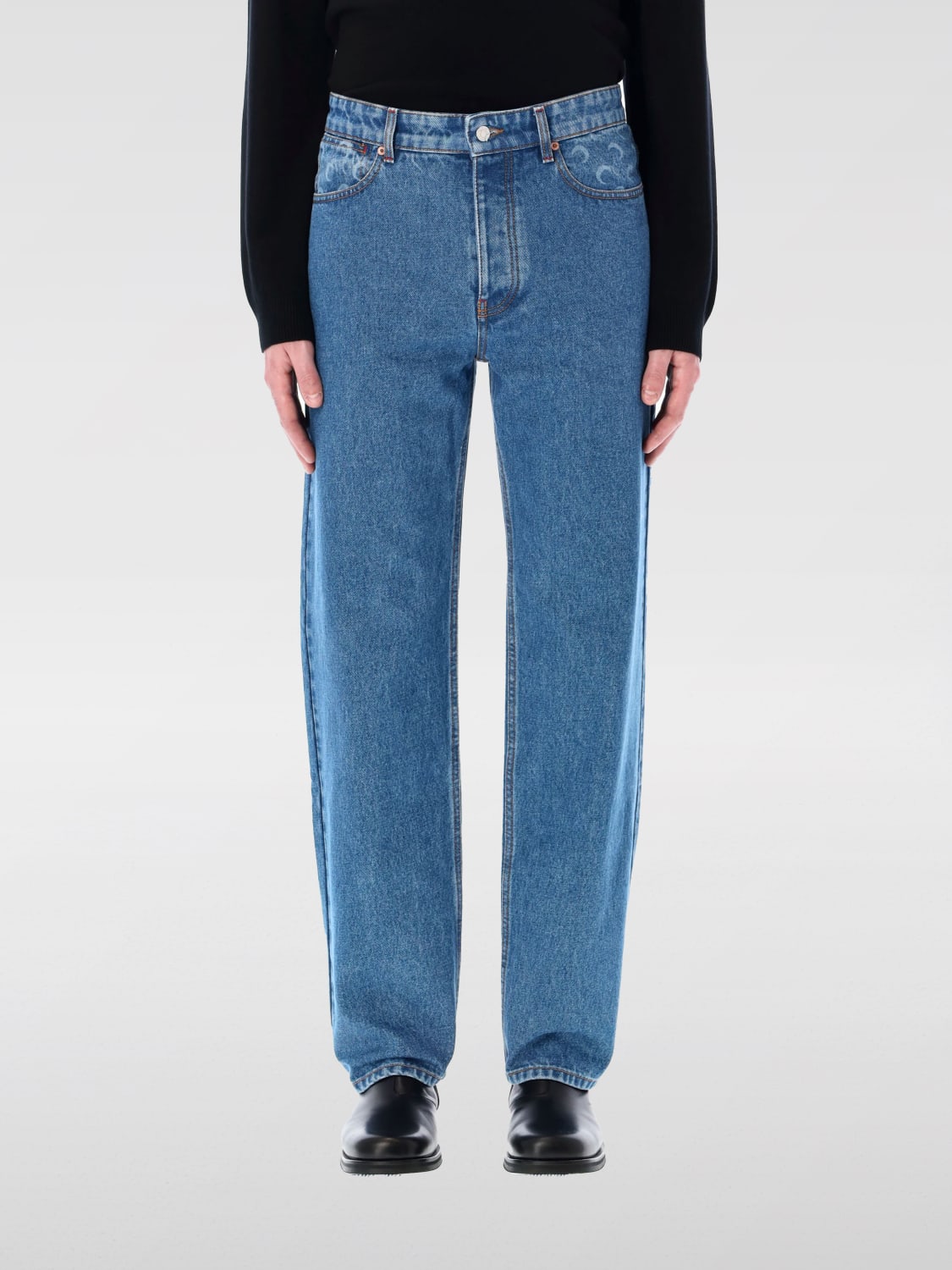 MARINE SERRE JEANS: Jeans Marine Serre in cotone con monogram , Blue - Img 1