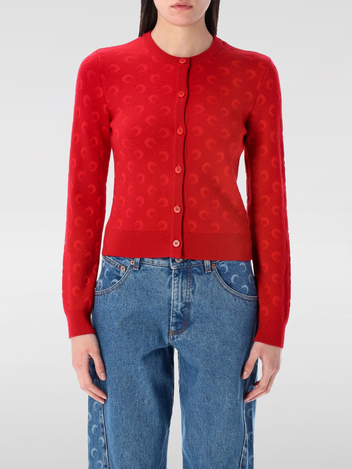 MARINE SERRE PULLOVER: Pullover damen Marine Serre, Rot - Img 1