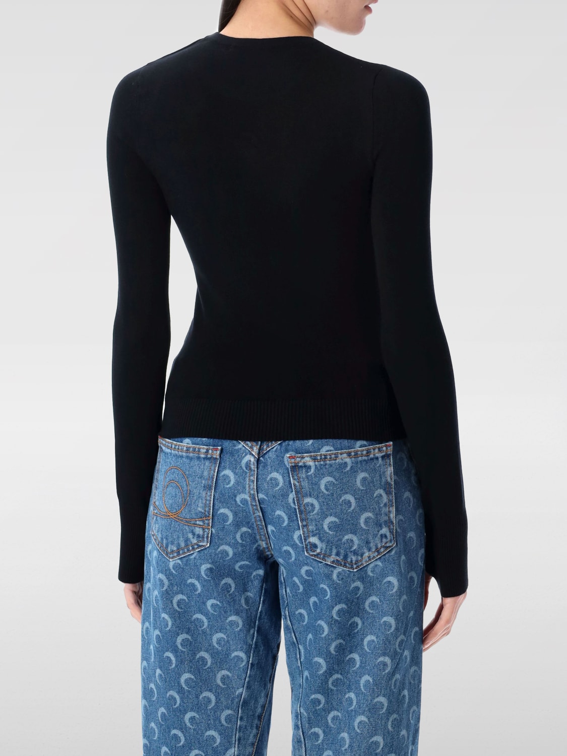 MARINE SERRE セーター: セーター レディース Marine Serre, ブラック - Img 2