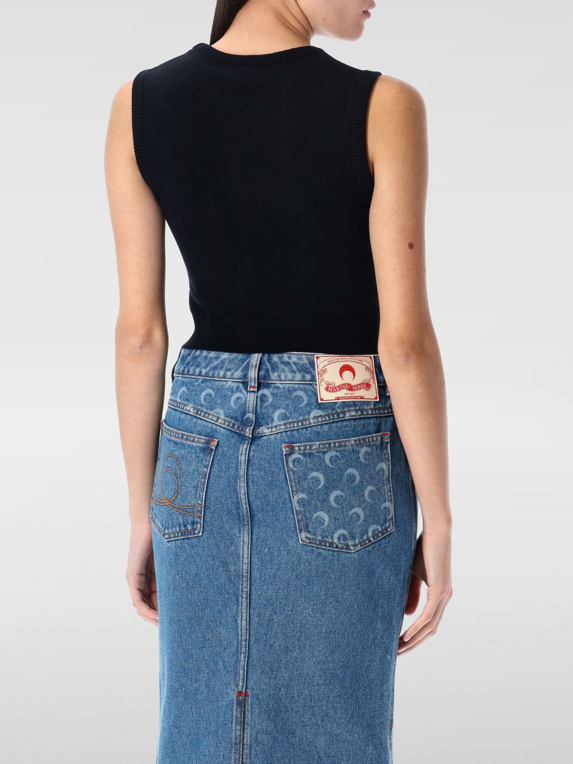 MARINE SERRE БЛУЗКА: Свитер Женское Marine Serre, Черный - Img 2