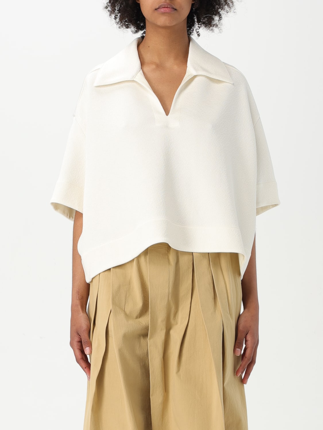 関税送料込★Jil Sander サテントリムジャージーポロシャツ JIL SANDER ジャージー ポロシャツ サテントリム | NET-A-PORTER