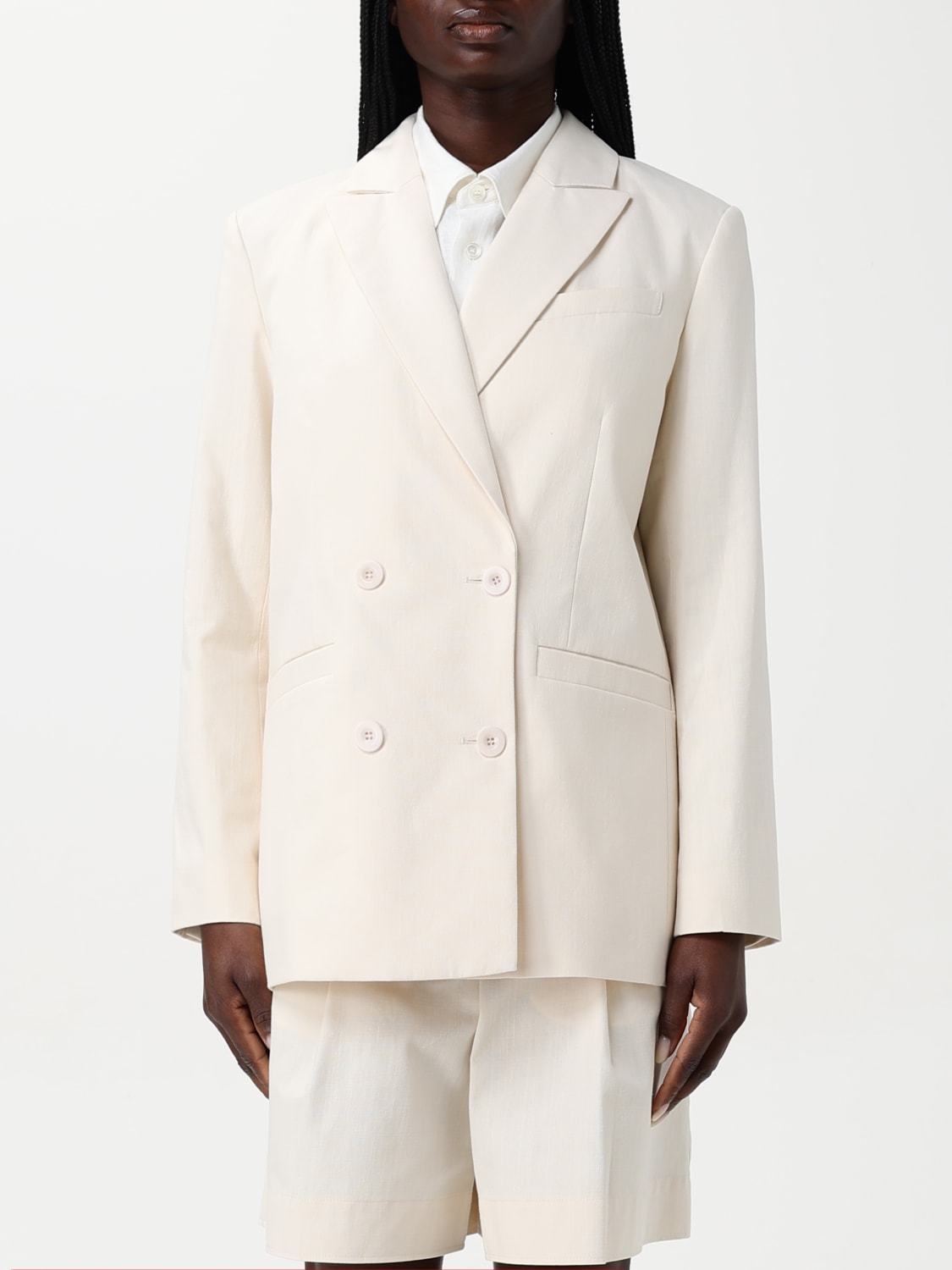 A.P.C. GIACCA: Blazer doppiopetto A.P.C. in cotone , Panna - Img 1