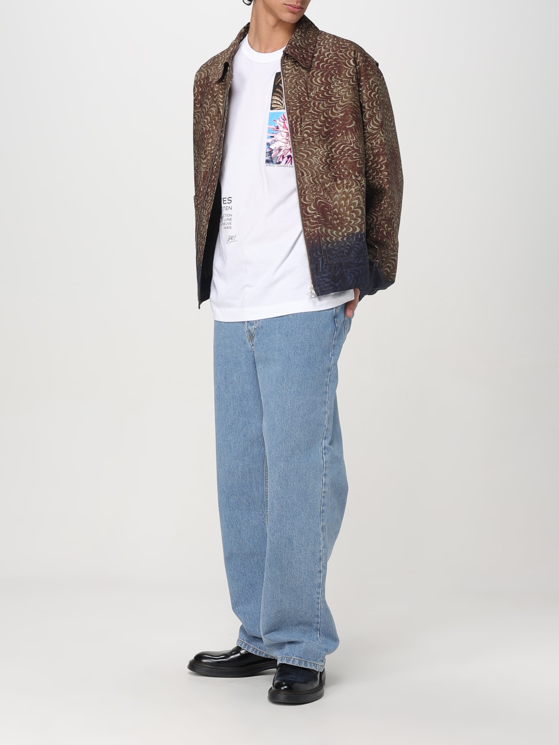 Tシャツ・カットソー DRIES VAN NOTEN Men T Shirts 211091600 001 WHITE Dries Van Noten White oversized cotton T-shirt | TheDoubleF