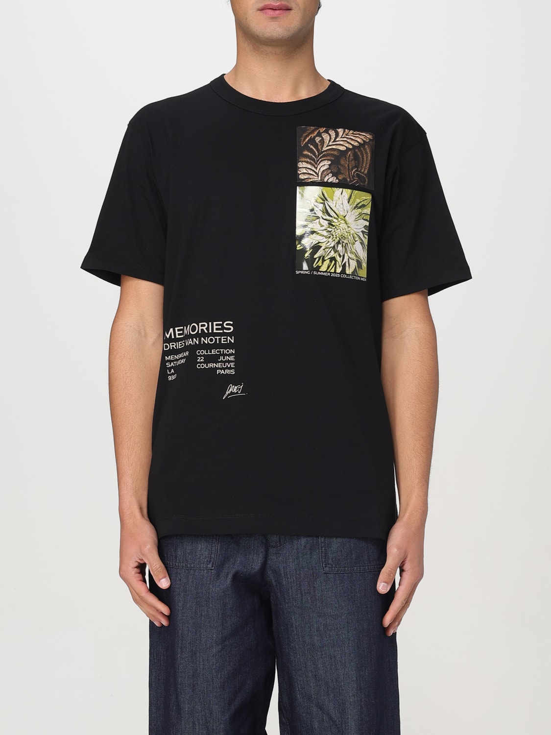 DRIES VAN NOTEN T-SHIRT: T-shirt homme Dries Van Noten, Noir - Img 1
