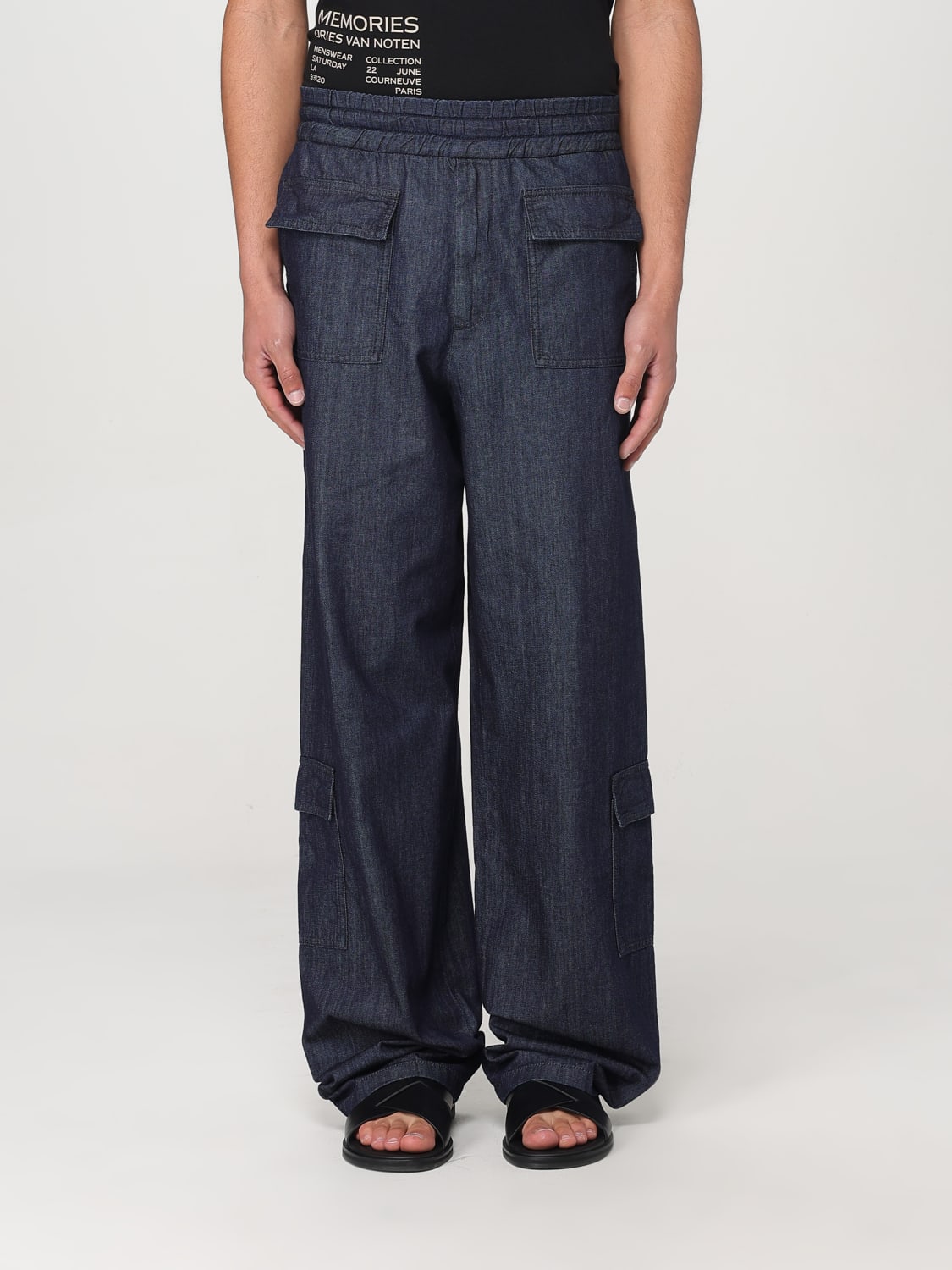 DRIES VAN NOTEN: Pants men - Blue | Dries Van Noten pants
