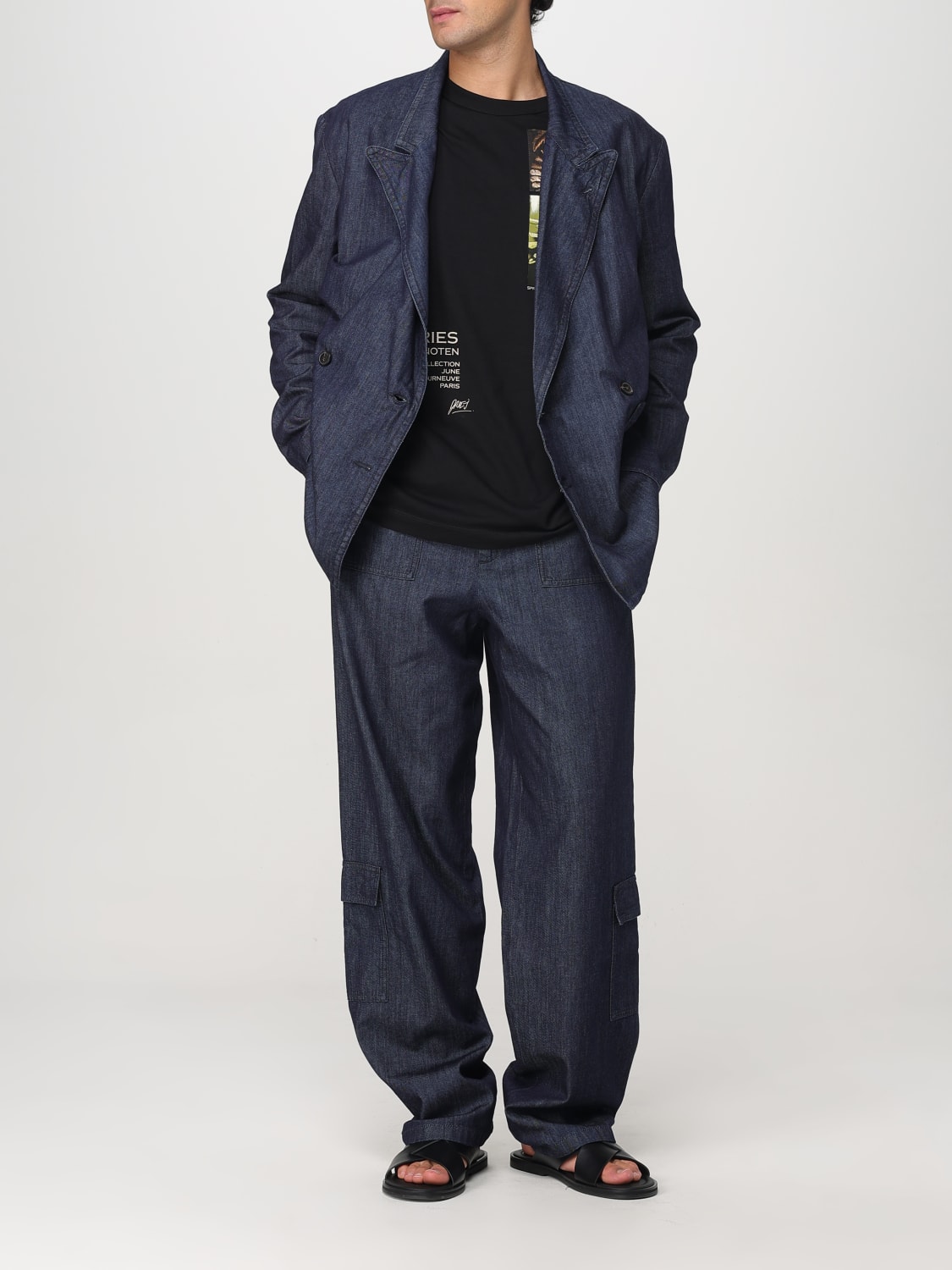 DRIES VAN NOTEN PANTS: Pants men Dries Van Noten, Blue - Img 2