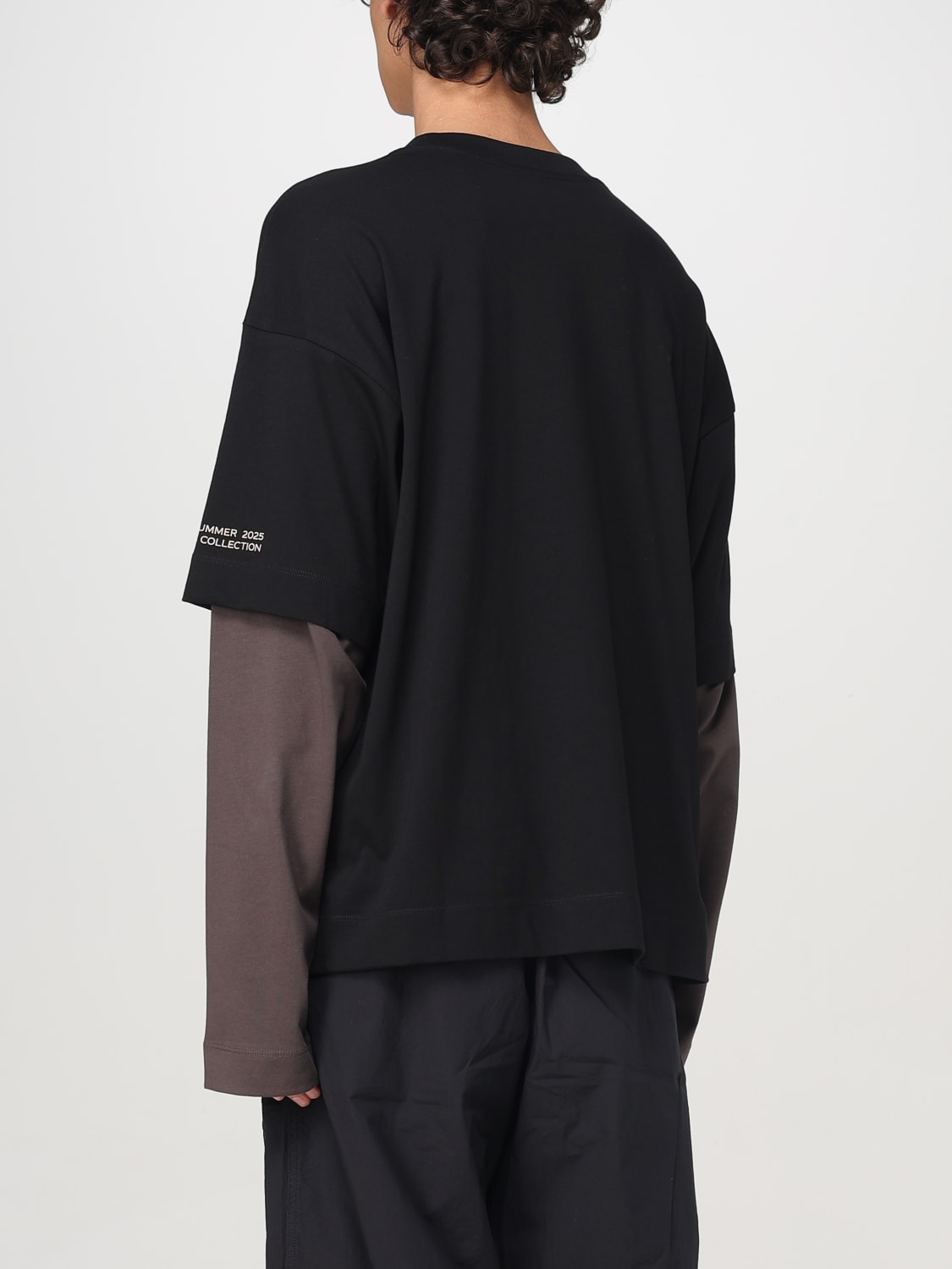DRIES VAN NOTEN T-SHIRT: T-shirt oversize in cotone stampato Dries Van Noten, Nero - Img 3