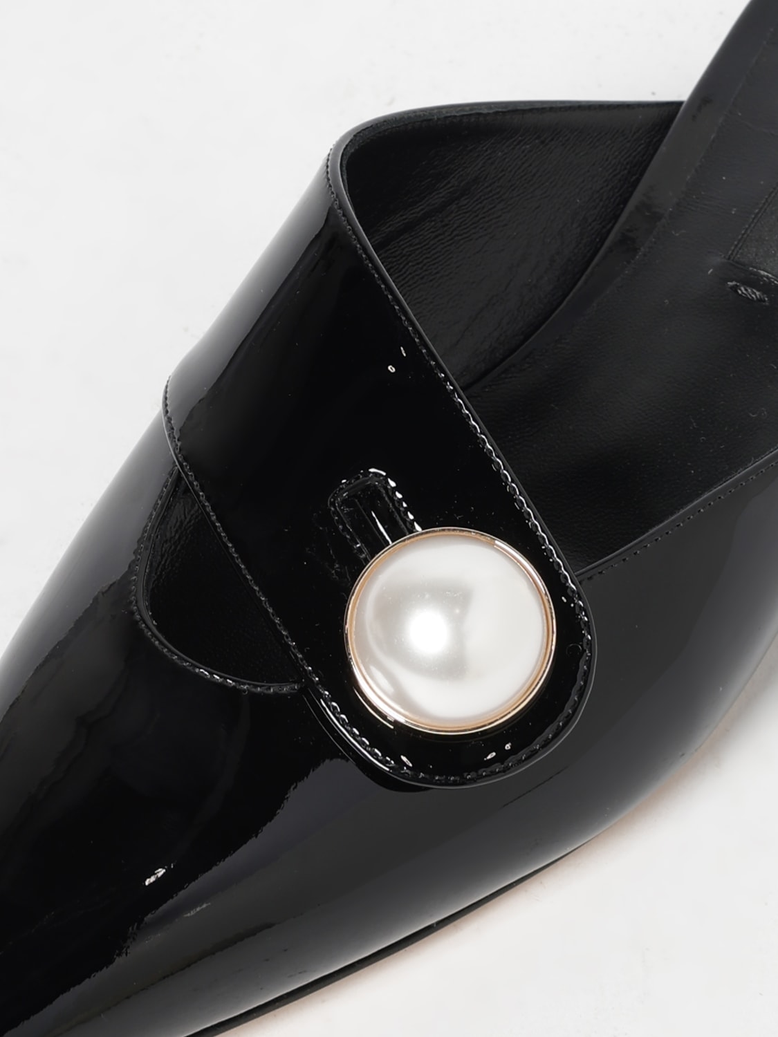 CASADEI SCARPE: Mules Casadei in pelle spazzolata con perla cabochon , Nero - Img 4